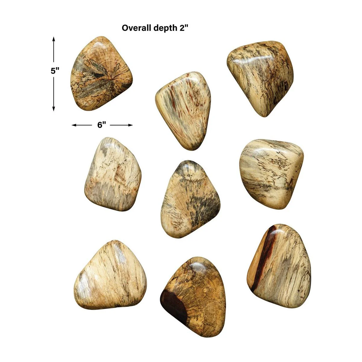 Uttermost Pebbles Blonde Set of 9 Wood Wall Decor - Image 6