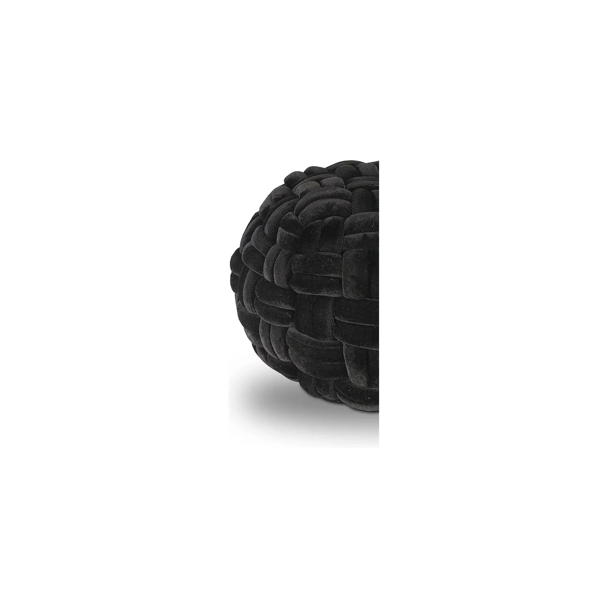Moe’s Home Collection Pj Black Velvet Pouf - Image 5