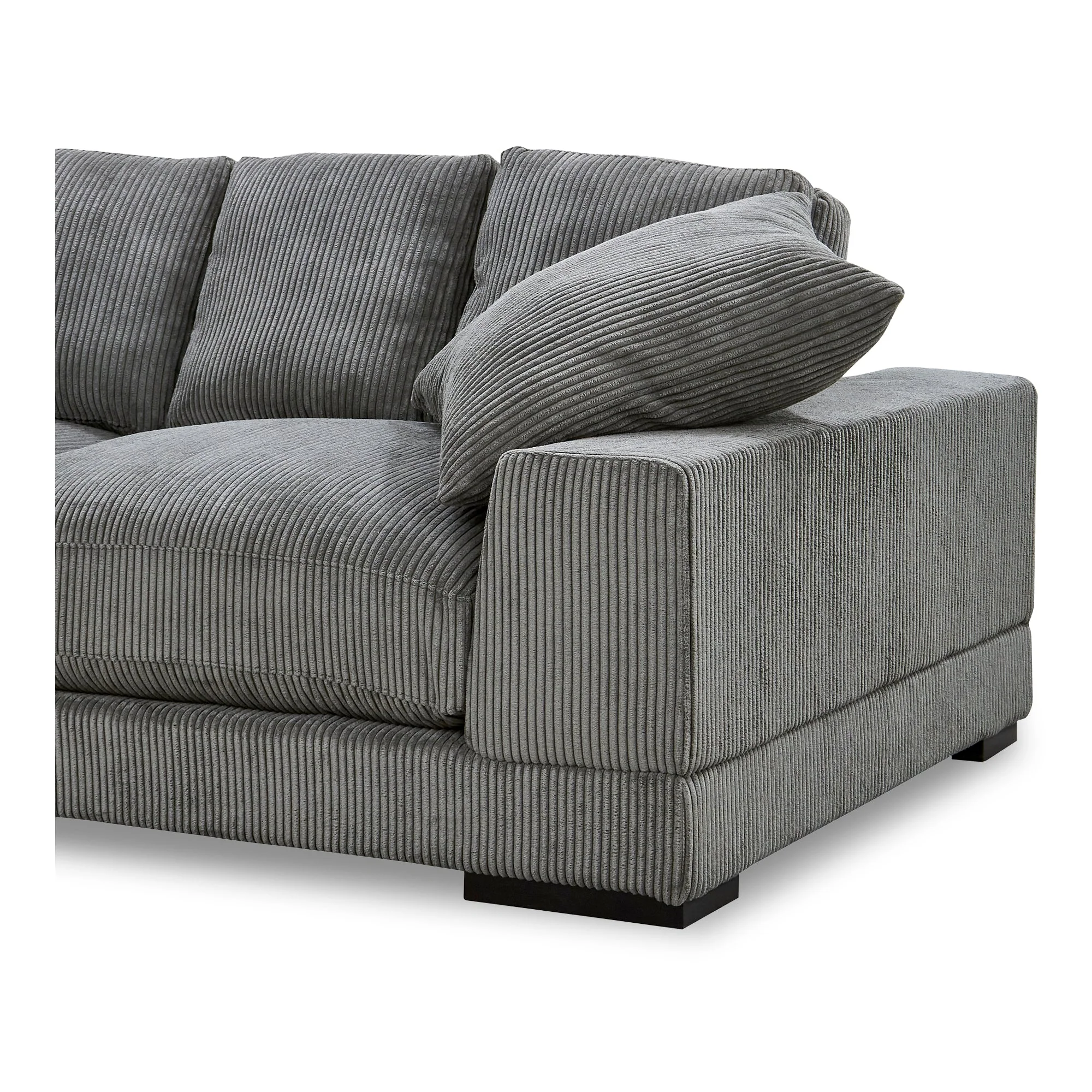Moe's Home Collection Plunge Charcoal Sofa - Image 6