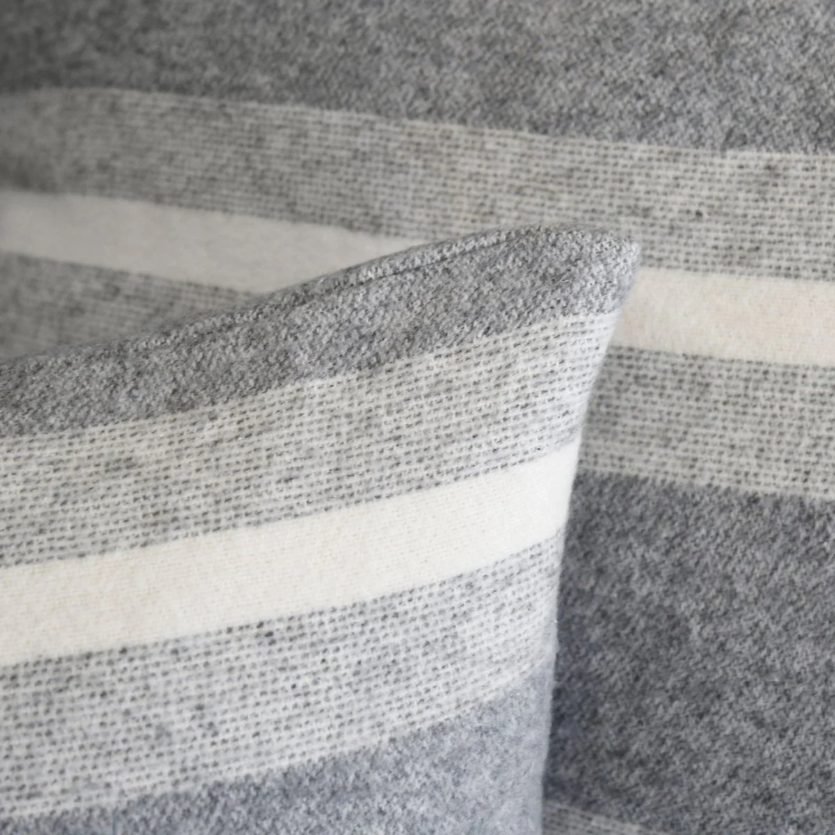 Pom Pom at Home Alpine Grey and Ivory Striped Big Pillow - Image 2