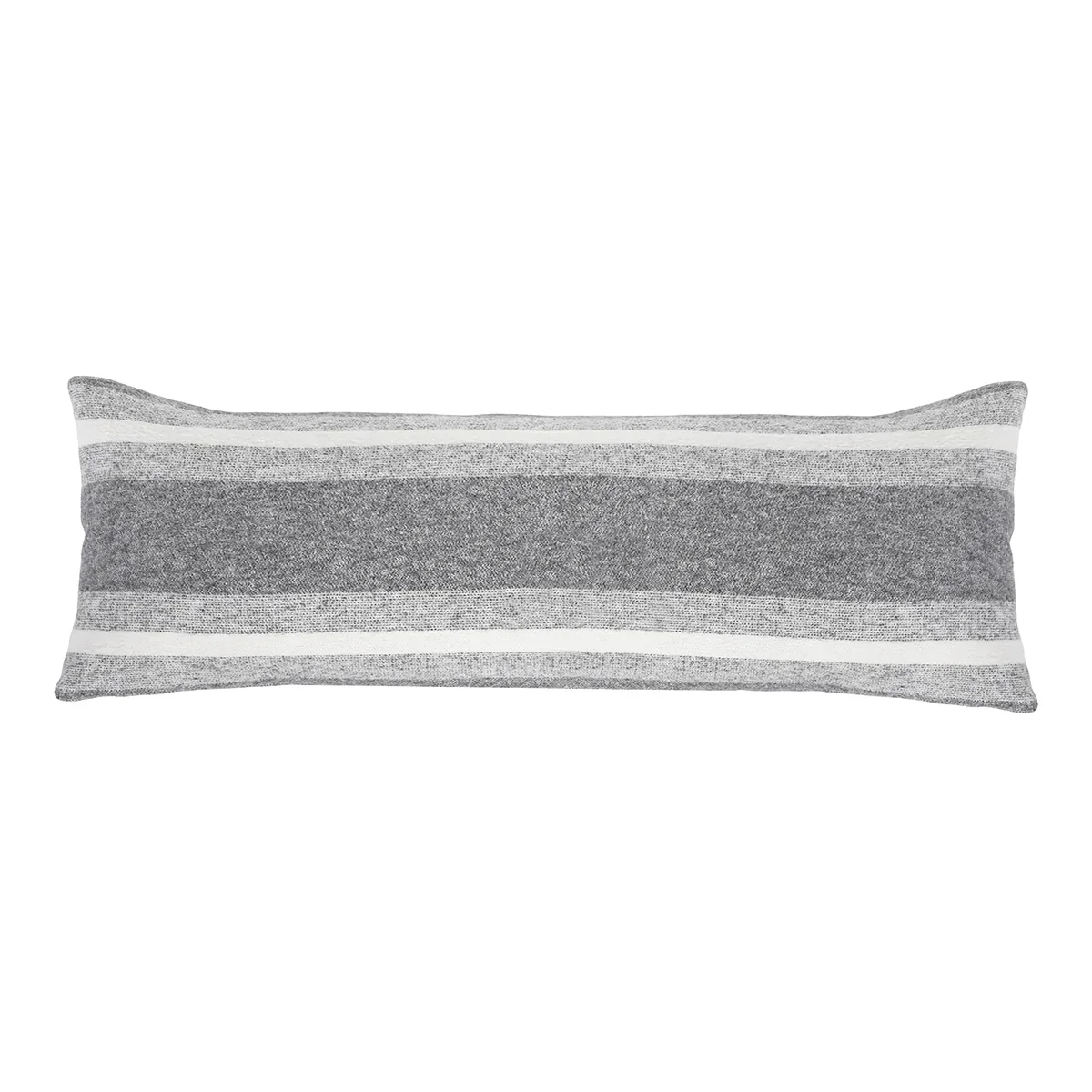 Pom Pom at Home Alpine Grey and Ivory Striped Pillow with Insert