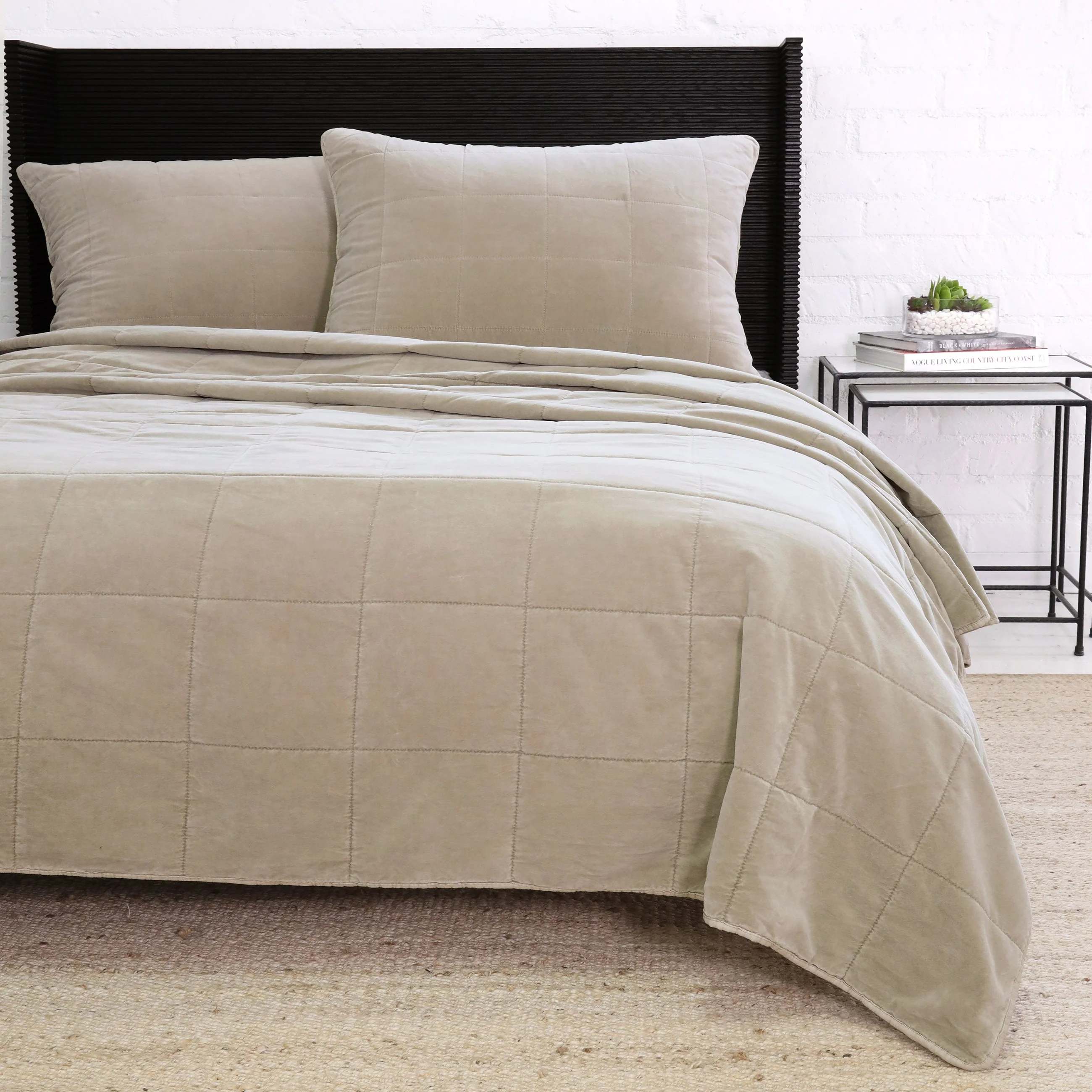 Pom Pom at Home Amsterdam Taupe Coverlet ~ Available in Twin, Queen and King Sizes