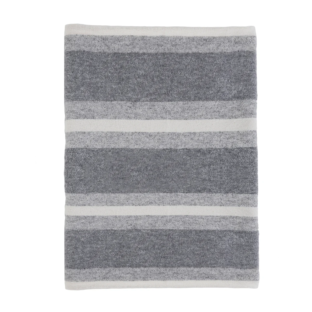 Pom Pom at Home Alpine Grey and Ivory Striped Blanket - Image 10