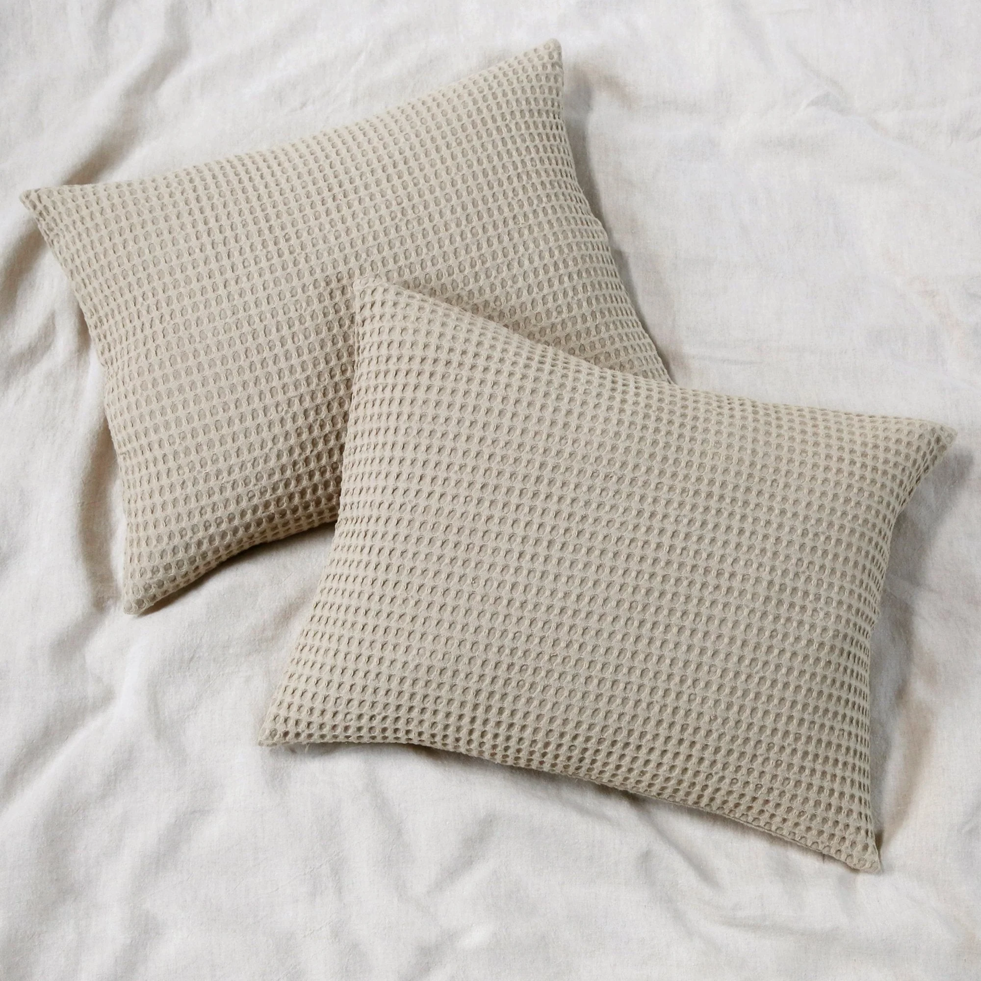 Pom Pom at Home Zuma Natural Waffle Weave Blanket and Pillow Shams ~ Available in Twin, Queen and King Sizes - Image 3