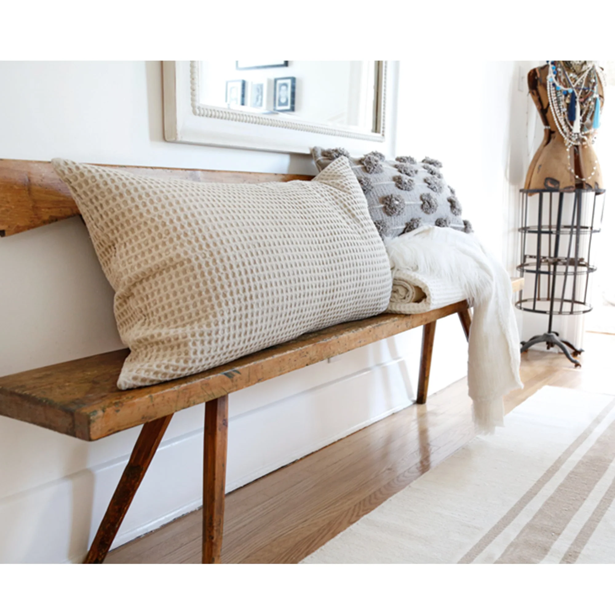 Pom Pom at Home Zuma Natural Waffle Weave Blanket and Pillow Shams ~ Available in Twin, Queen and King Sizes - Image 7