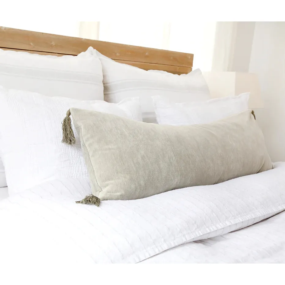 Pom Pom at Home Bianca Natural Velvet Rectangular Pillow with Insert ~ 14 x 40” ~ SWEETHEART SALE ~ LIMITED QUANTITY - Image 2