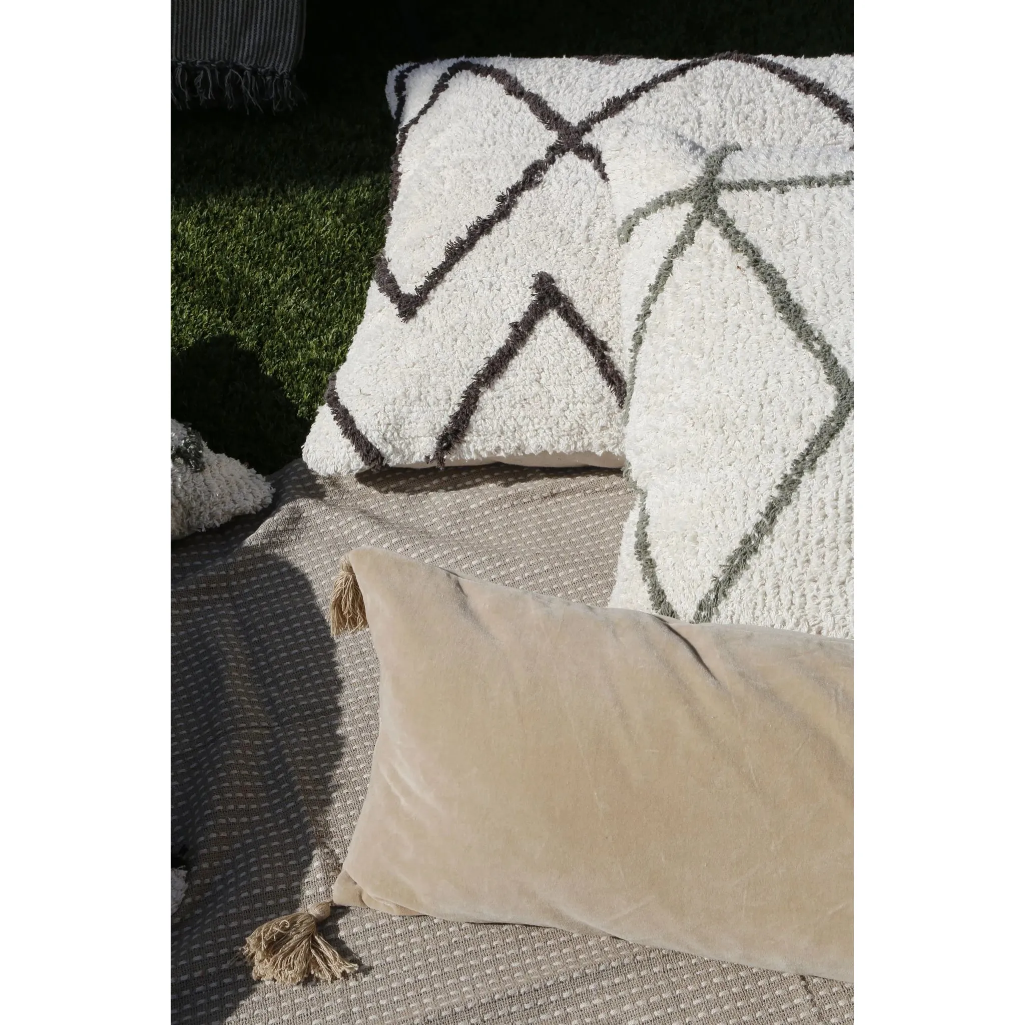 Pom Pom at Home Bianca Natural Velvet Rectangular Pillow with Insert ~ 14 x 40” ~ SWEETHEART SALE ~ LIMITED QUANTITY - Image 4