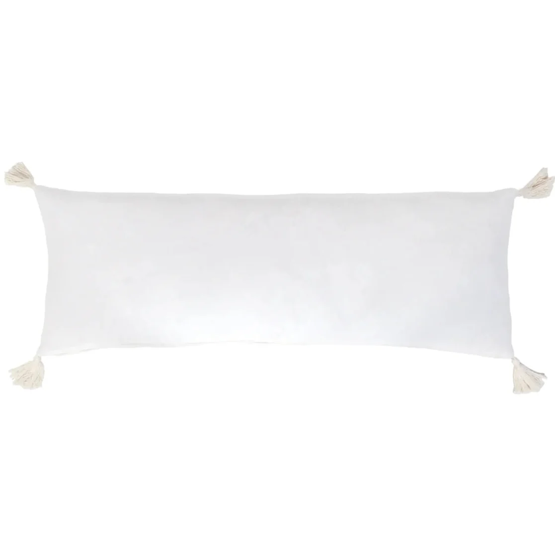 Pom Pom at Home Bianca White Velvet Rectangular Pillow with Insert  ~ 14 x 40 ~ SWEETHEART SALE ~ LIMITED QUANTITY