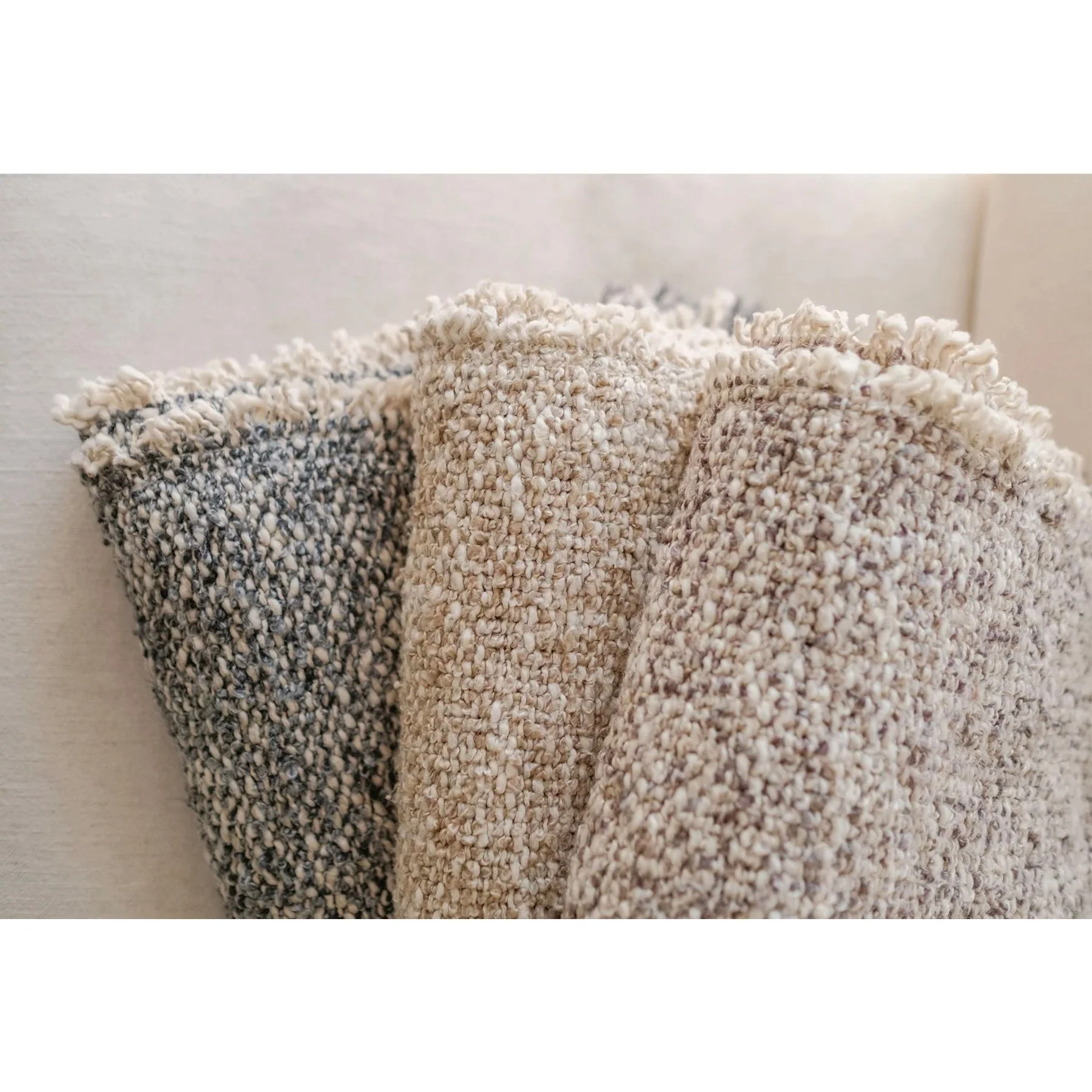 Pom Pom at Home Brentwood Natural Boucle Throw Blanket ~ 50”  x 70” - Image 3