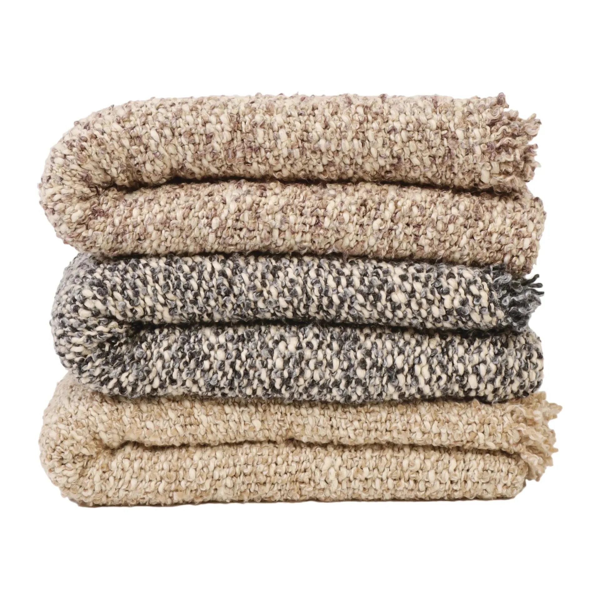 Pom Pom at Home Brentwood Steel Blue Boucle Throw Blanket ~ 50” x 70” - Image 2