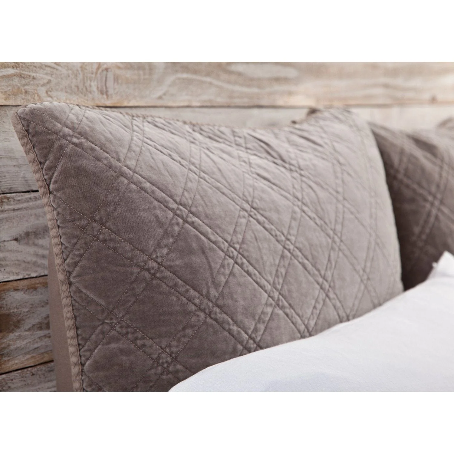 Pom Pom at Home Brussels Walnut Cotton Velvet Diamond Quilted Coverlet & Euro Shams ~ Available in Queen and King Sizes - Image 4