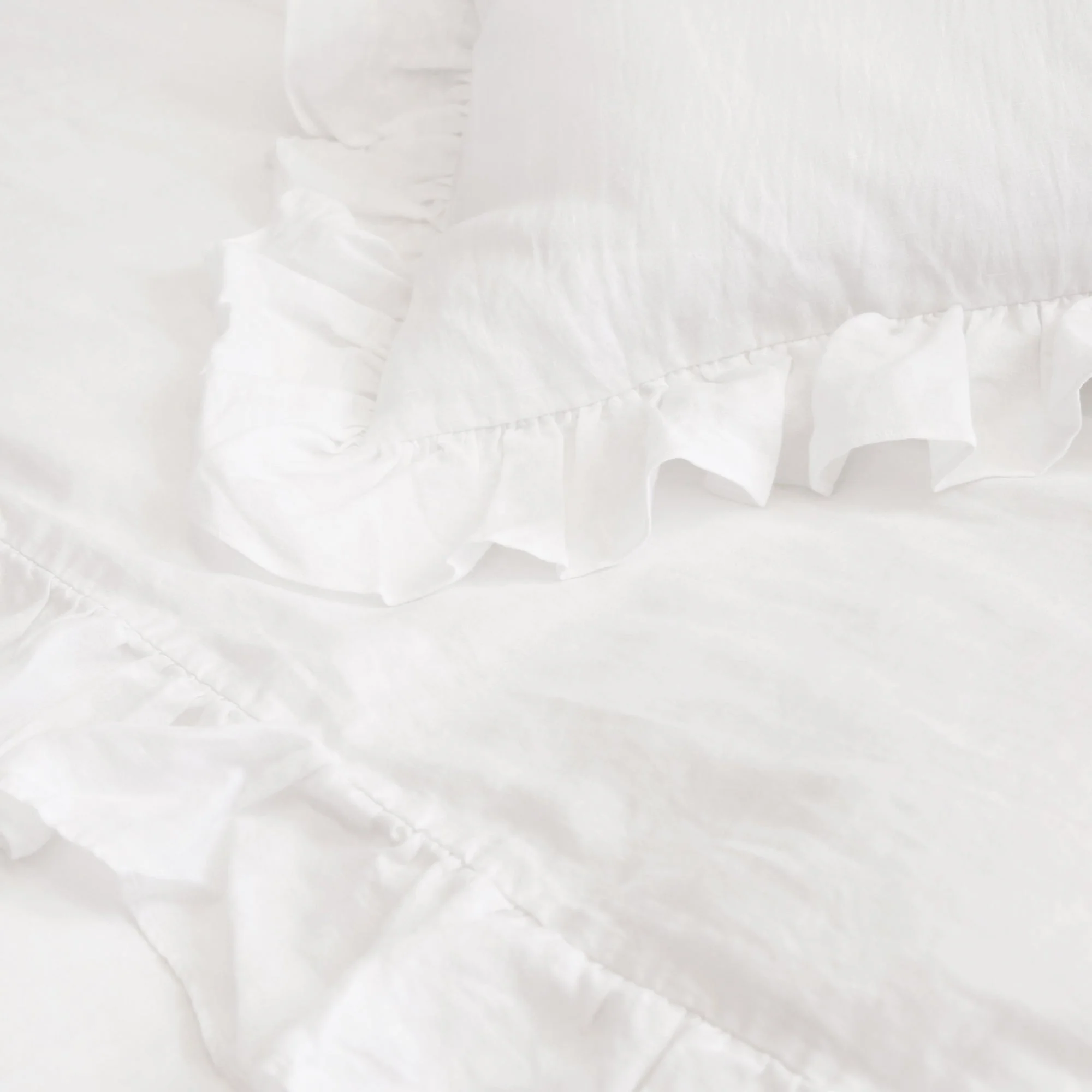 Pom Pom at Home Charlie White Linen Ruffled Duvet Cover and Pillow Shams ~ Available in Twin, Queen and King Sizes - Image 10