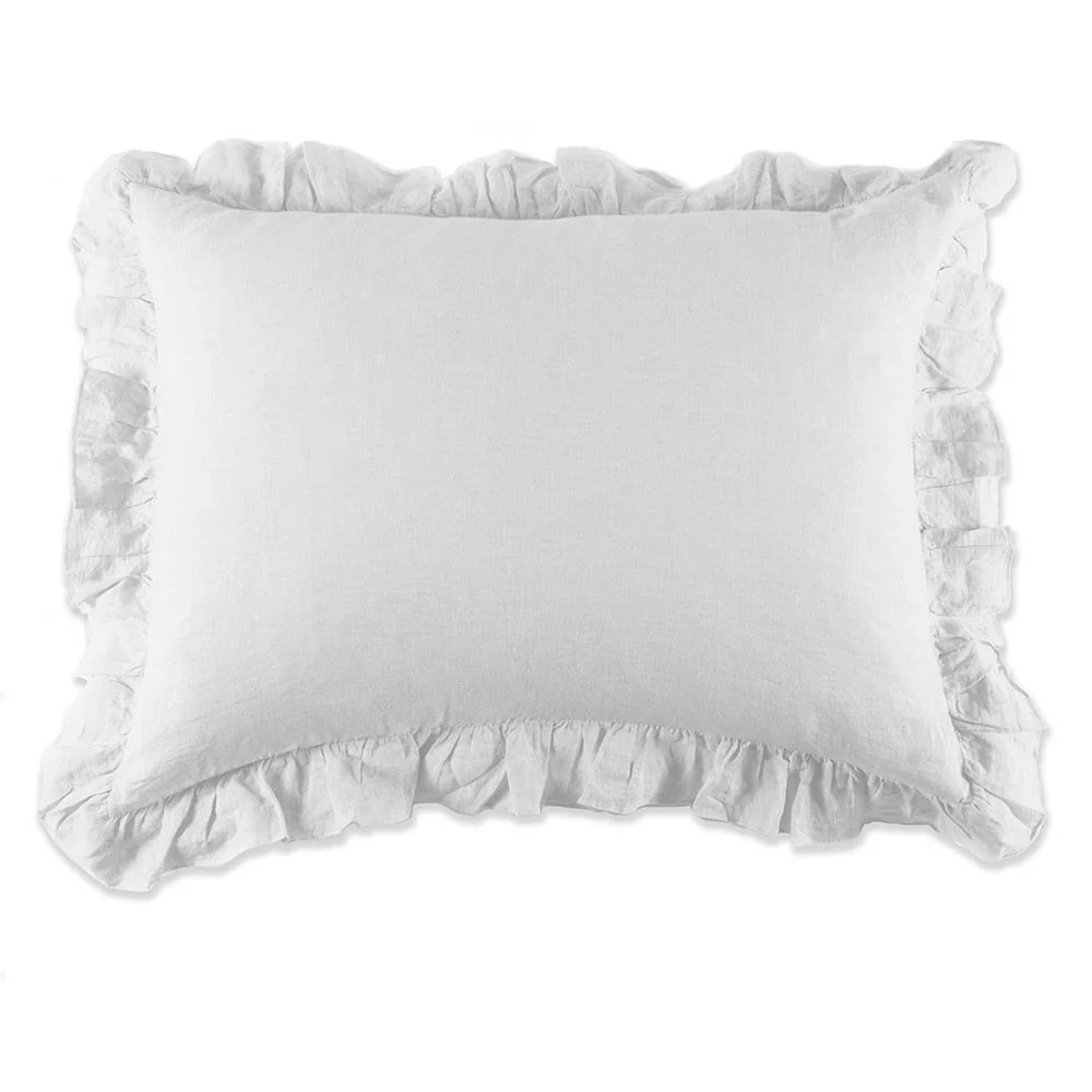 Pom Pom at Home Charlie White Linen Ruffled Duvet Cover and Pillow Shams ~ Available in Twin, Queen and King Sizes - Image 12