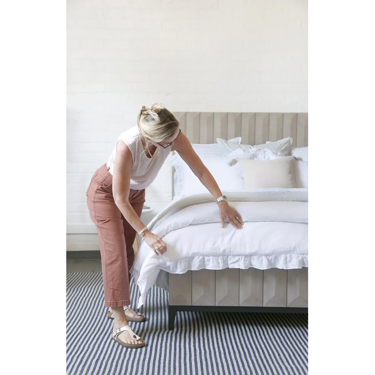 Pom Pom at Home Charlie White Linen Ruffled Duvet Cover and Pillow Shams ~ Available in Twin, Queen and King Sizes - Image 5
