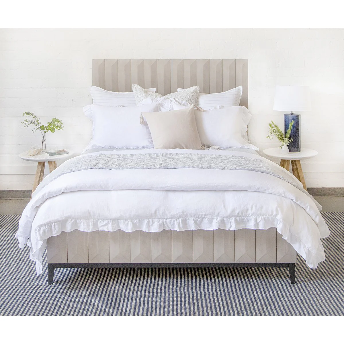 Pom Pom at Home Charlie White Linen Ruffled Duvet Cover and Pillow Shams ~ Available in Twin, Queen and King Sizes - Image 6