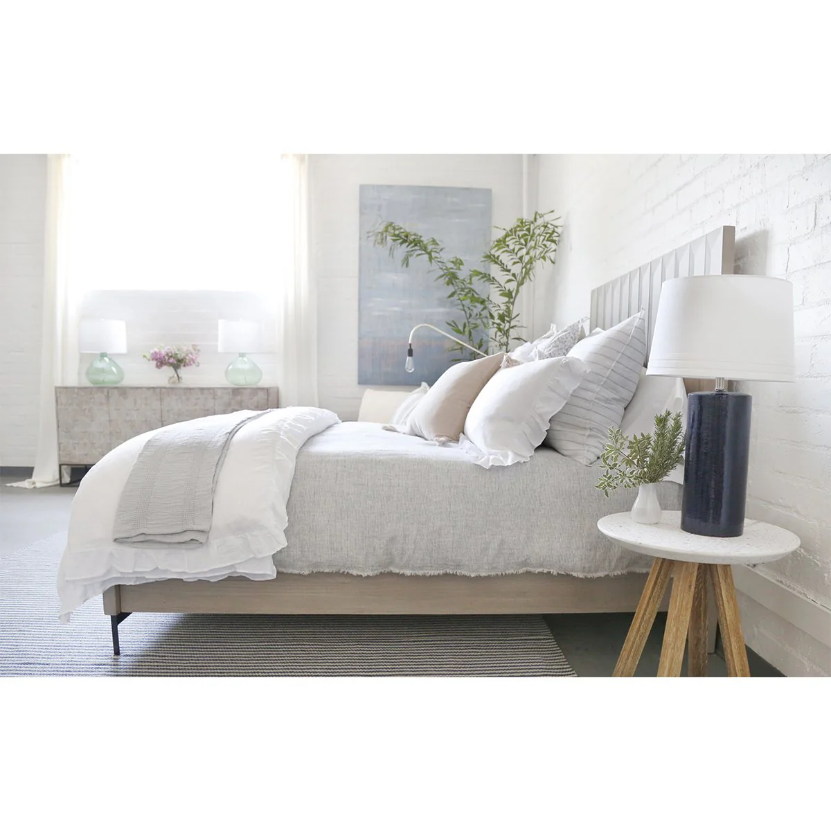 Pom Pom at Home Charlie White Linen Ruffled Duvet Cover and Pillow Shams ~ Available in Twin, Queen and King Sizes - Image 7