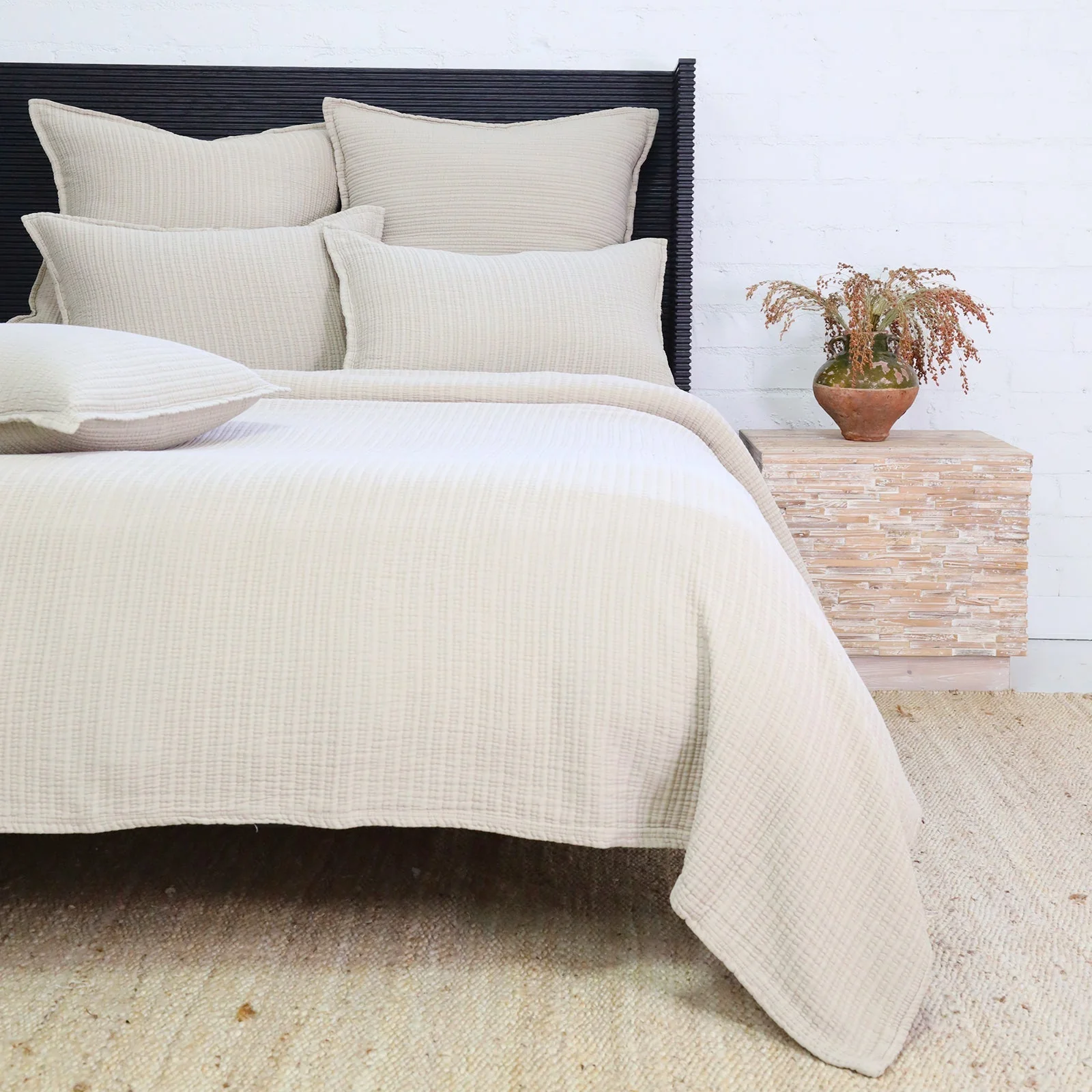 Pom Pom at Home Chatham Natural Matelasse Coverlet and Pillow Shams ~ Available in Twin, Queen and King Sizes