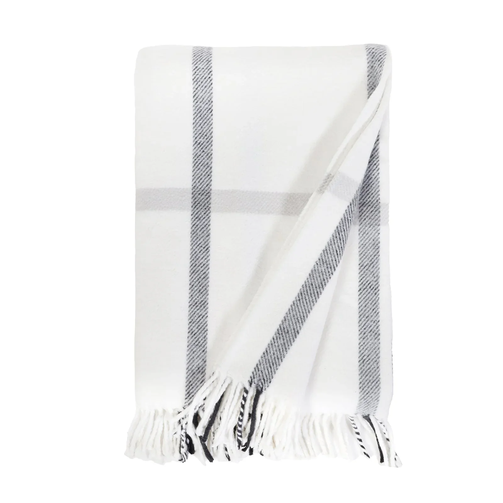 Pom Pom at Home Copenhagen White and Grey Plaid Throw Blanket ~ Available in 2 Sizes - Image 3