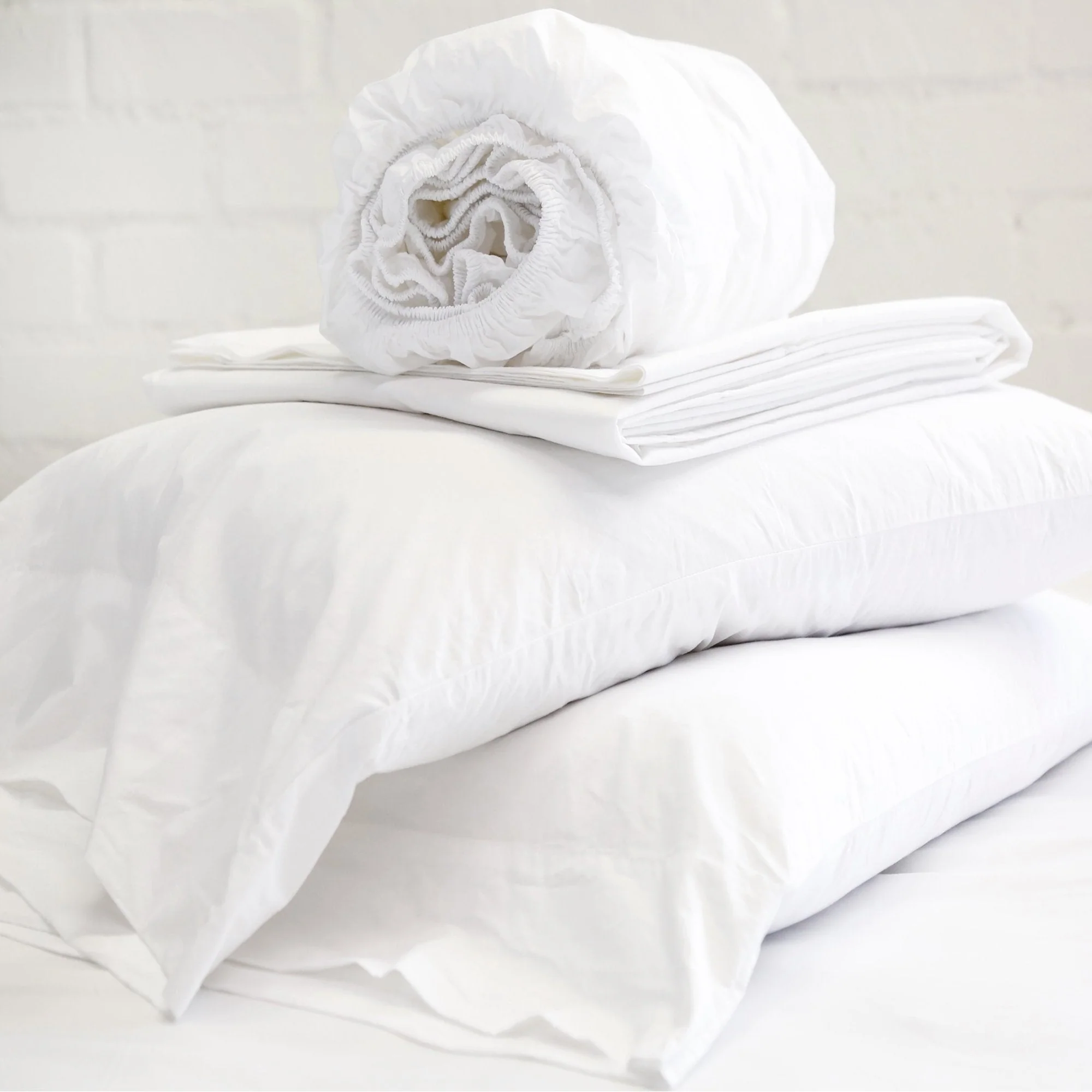 Pom Pom at Home Cotton Percale White Sheet Set ~ Available in Twin, Queen and King Sizes - Image 3