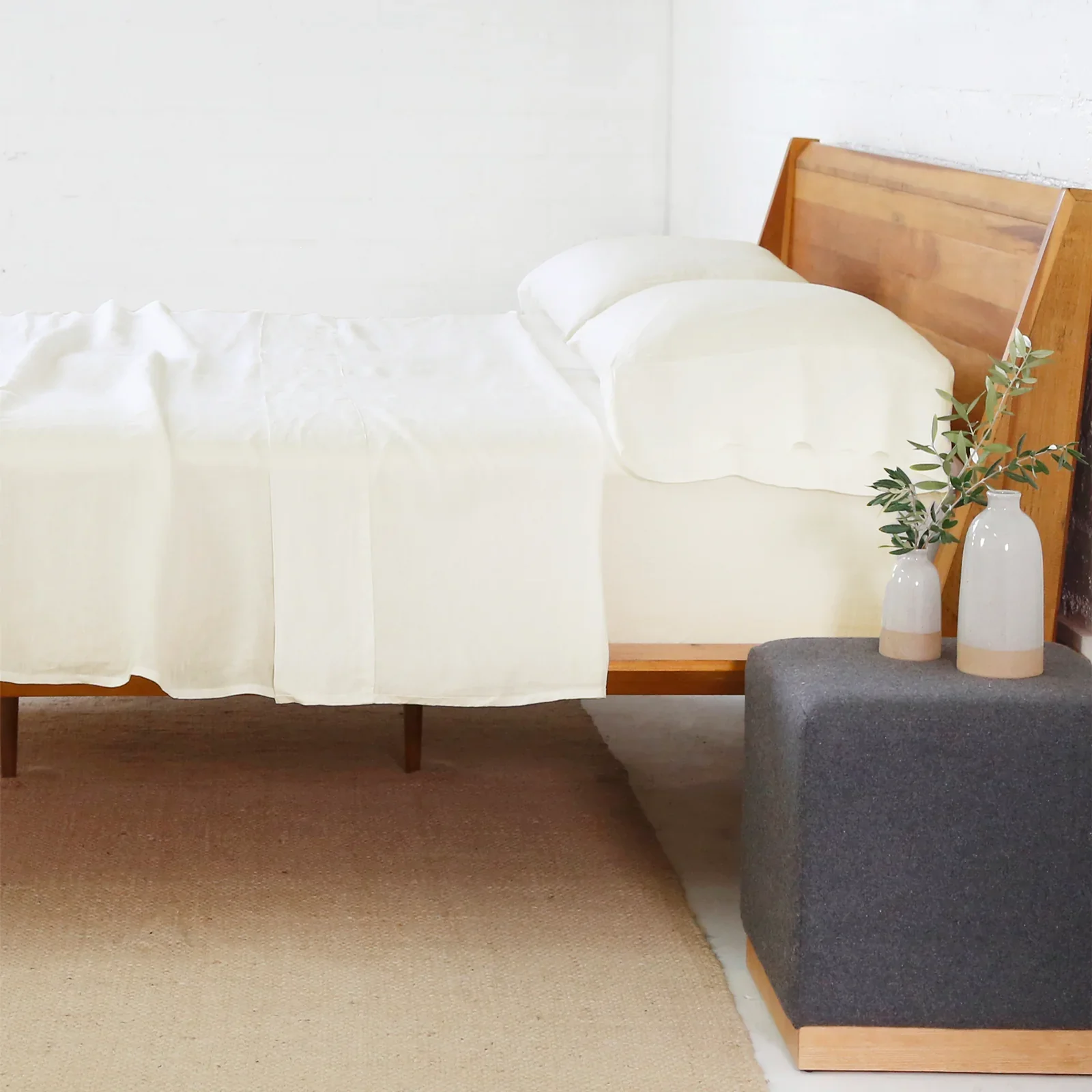 Pom Pom at Home Cream Linen King Sheet Set ~ Includes Flat, Fitted and 2 Pillowcases - Image 2