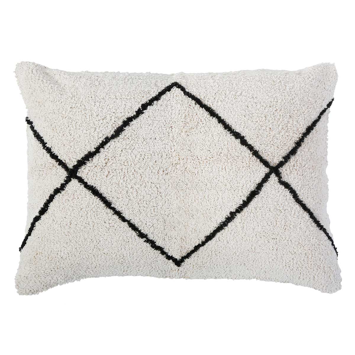 Pom Pom at Home Freddie Hand Woven Ivory and Charcoal Big Pillow with Insert ~ 28 x 36 - Image 2