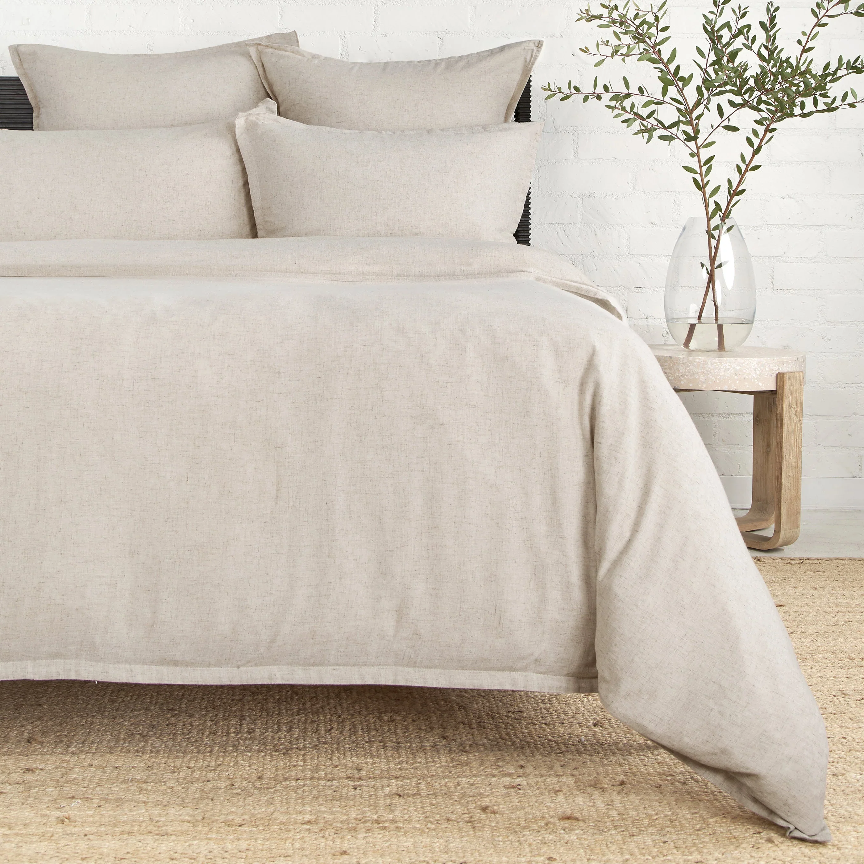 Pom Pom at Home Georgie Natural Bamboo Linen Duvet Cover ~ Available in Twin, Queen and King Sizes