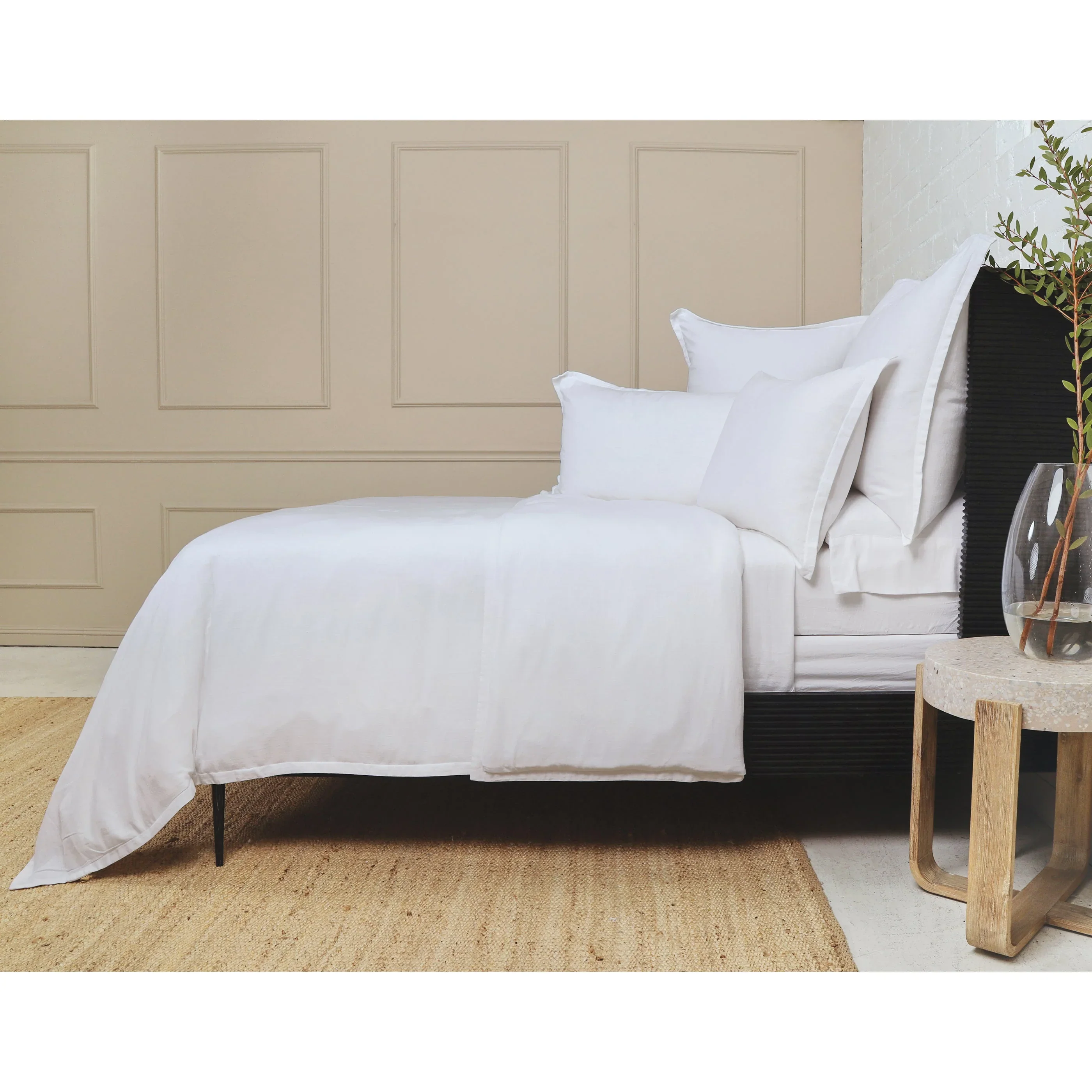 Pom Pom at Home Georgie White Bamboo Linen Duvet Cover ~ Available in Twin, Queen and King Sizes - Image 3