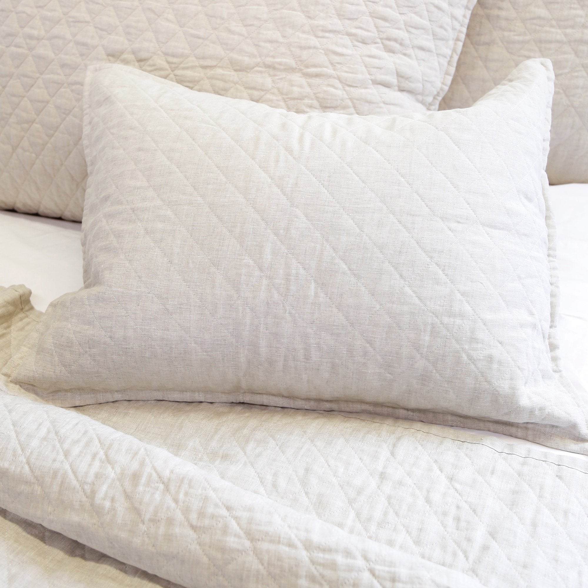 Pom Pom at Home Hampton Flax Linen Diamond Quilted Coverlet and Pillow Shams ~ Available in Twin, Queen and King Sizes - Image 3