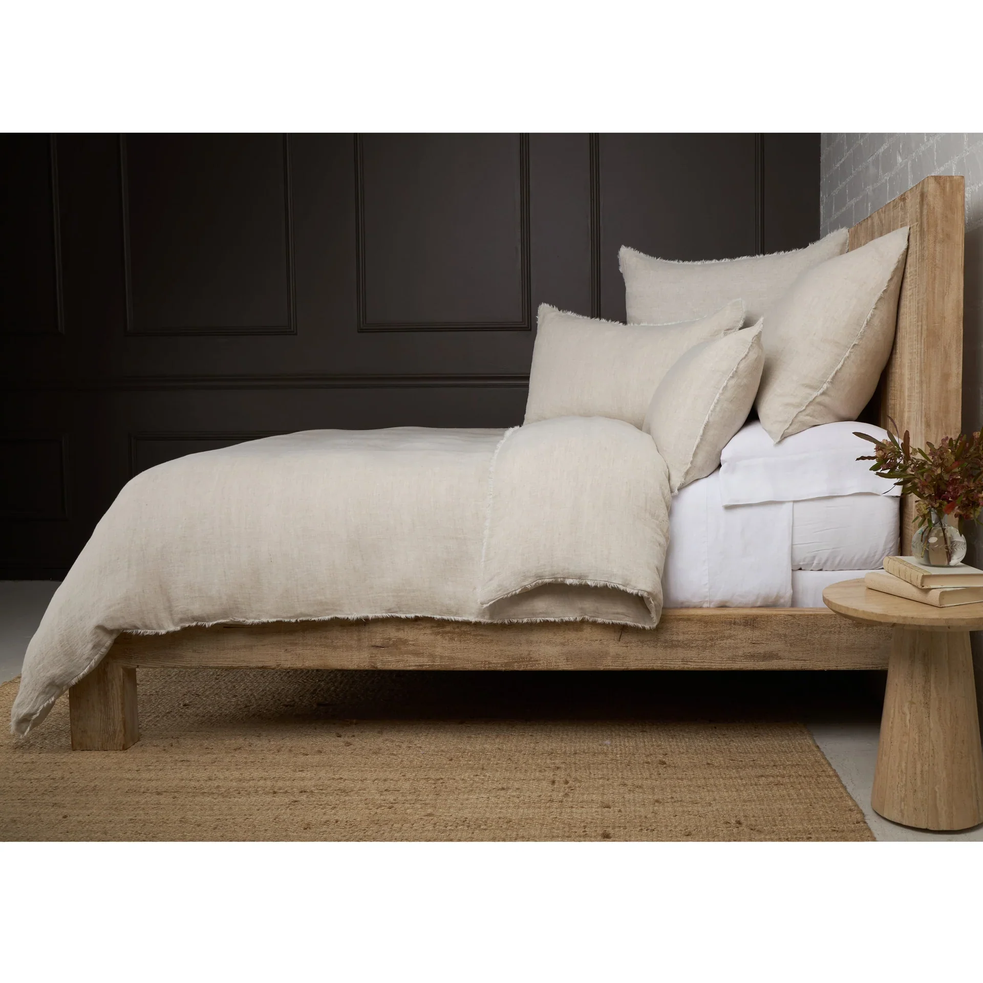 Pom Pom at Home Hunter Linen Duvet Cover & Pillow Shams with Eyelash Fray Edging ~ Available in Queen and King Sizes - Image 2