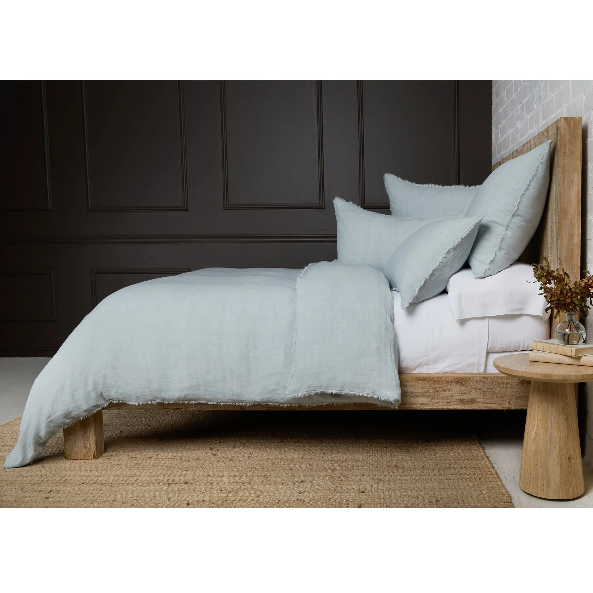 Pom Pom at Home Hunter Linen Duvet Cover & Pillow Shams with Eyelash Fray Edging ~ Available in Queen and King Sizes - Image 4