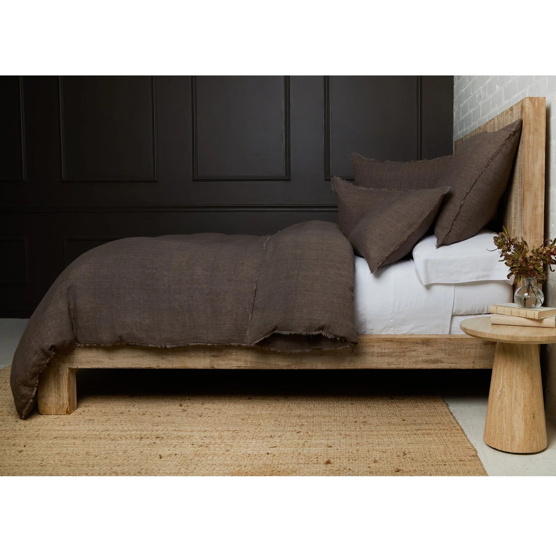 Pom Pom at Home Hunter Linen Duvet Cover & Pillow Shams with Eyelash Fray Edging ~ Available in Queen and King Sizes - Image 5