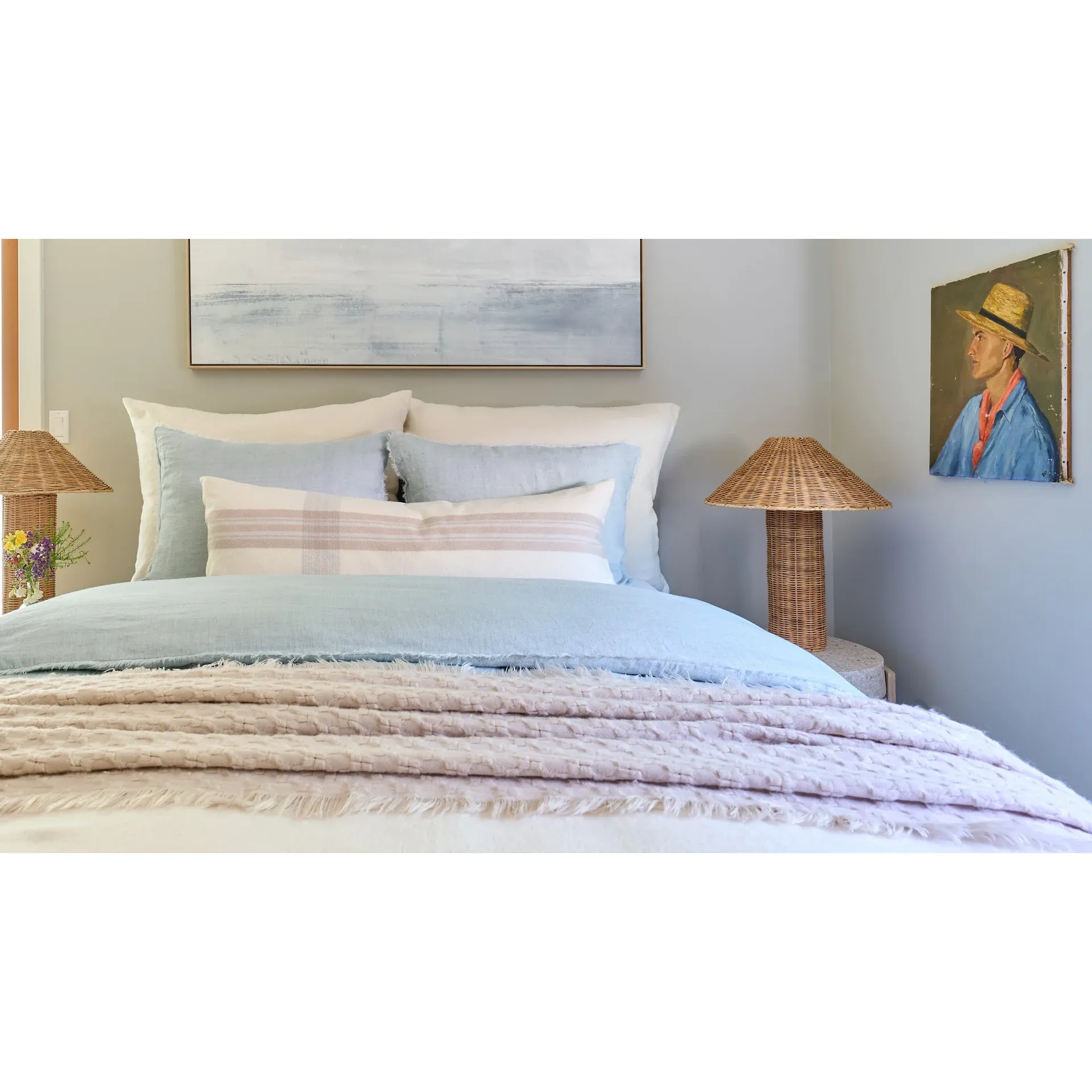 Pom Pom at Home Hunter Linen Duvet Cover & Pillow Shams with Eyelash Fray Edging ~ Available in Queen and King Sizes - Image 7