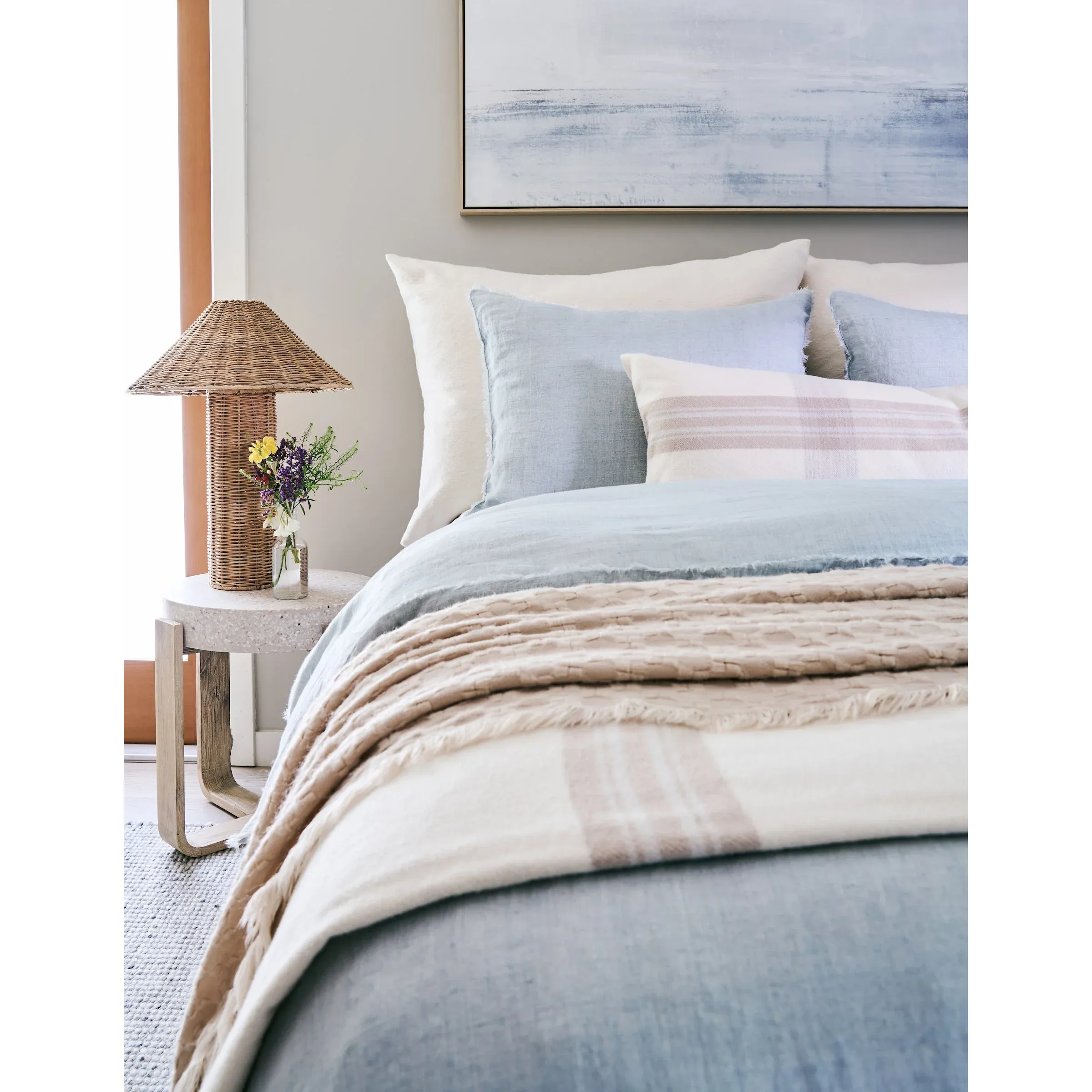 Pom Pom at Home Hunter Linen Duvet Cover & Pillow Shams with Eyelash Fray Edging ~ Available in Queen and King Sizes - Image 8