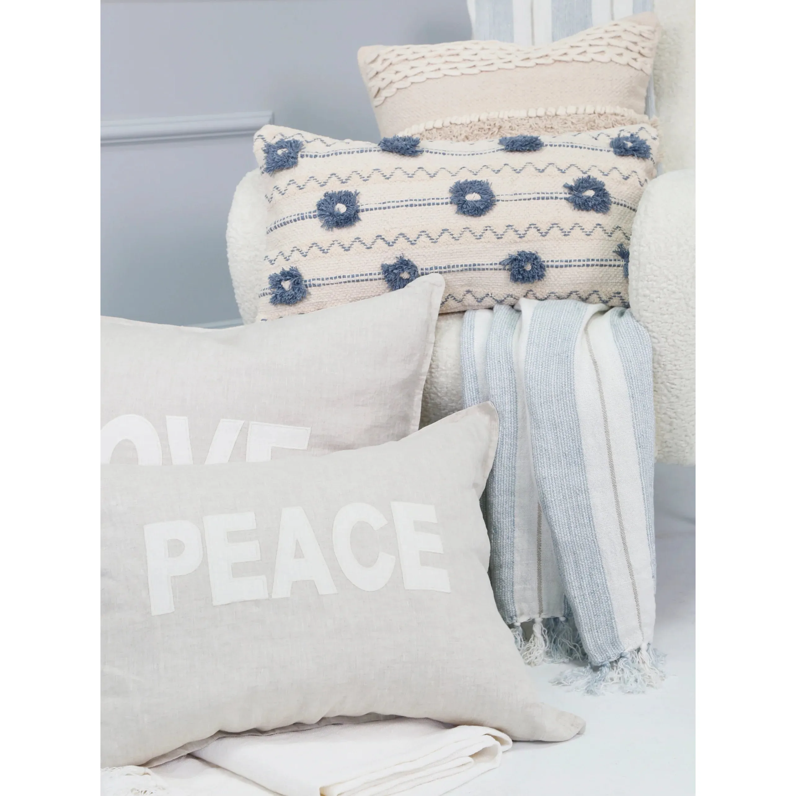 Pom Pom at Home Izzy Hand Woven Pillow with Insert ~ 14 x 24 - Image 7