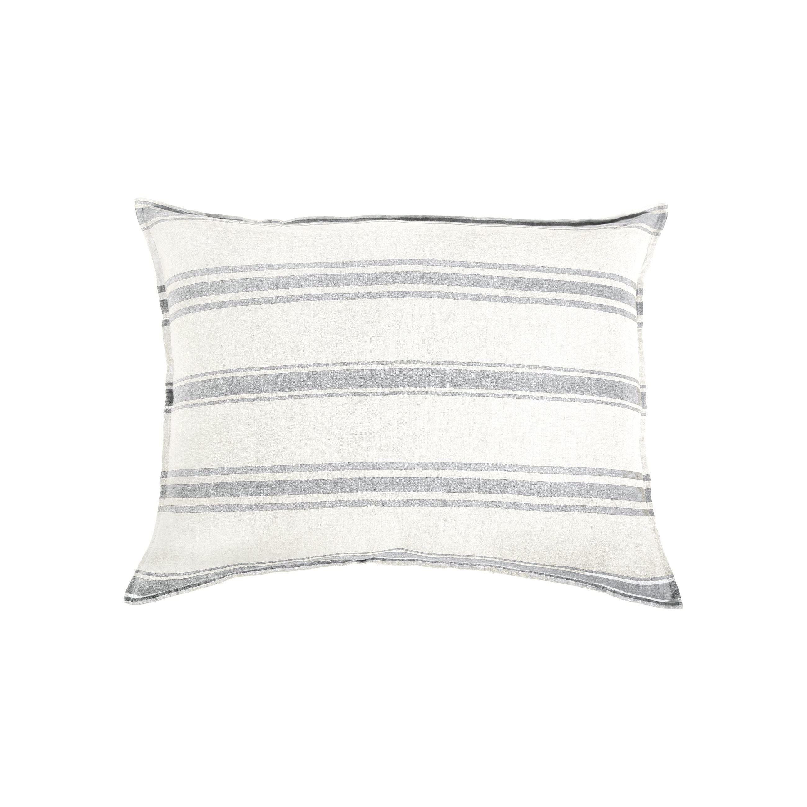Pom Pom at Home Jackson Cream & Grey Striped Linen Duvet Cover and Pillow Shams ~ Available in Queen and King Sizes - Image 6