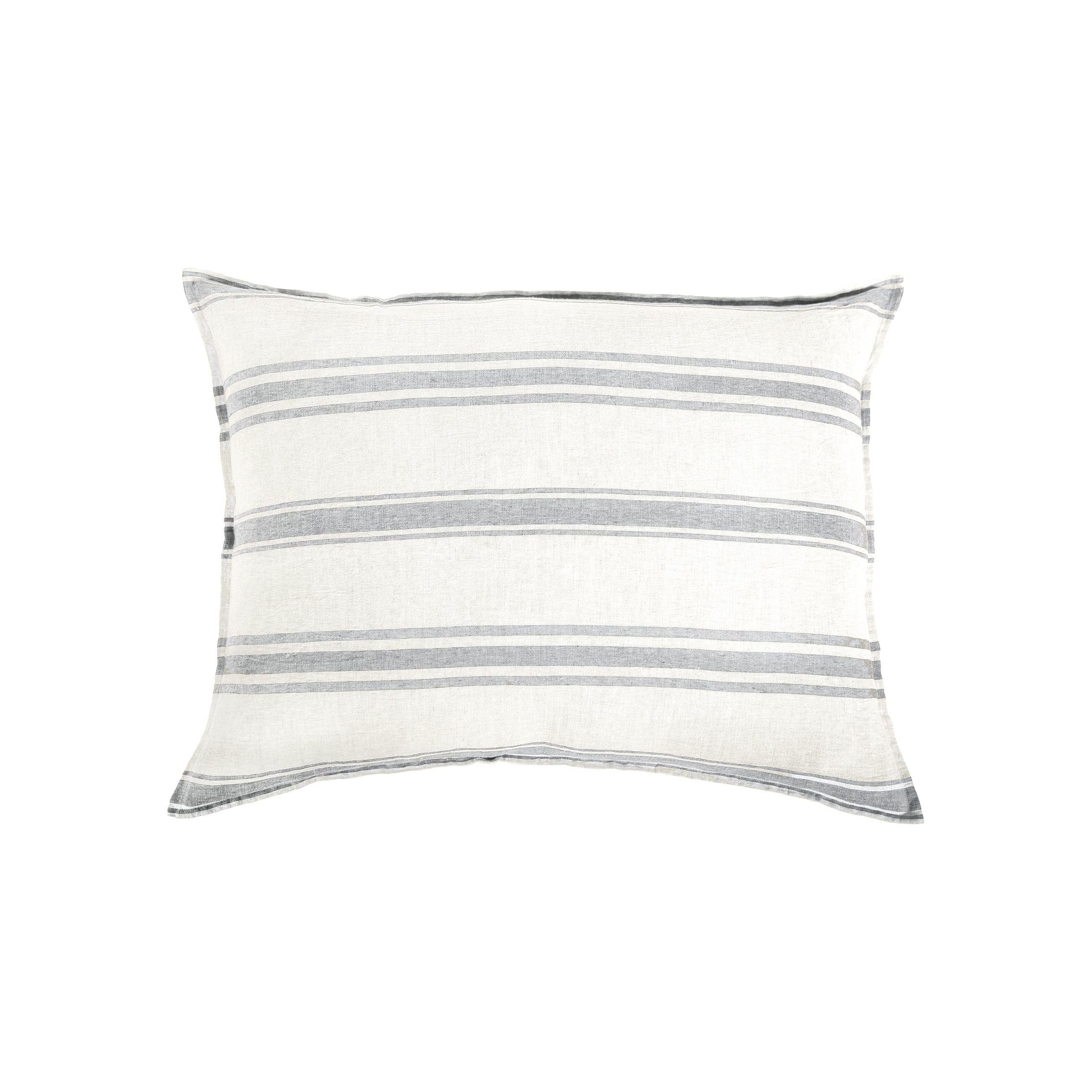 Pom Pom at Home Jackson Cream & Grey Striped Linen Duvet Cover and Pillow Shams ~ Available in Queen and King Sizes - Image 7