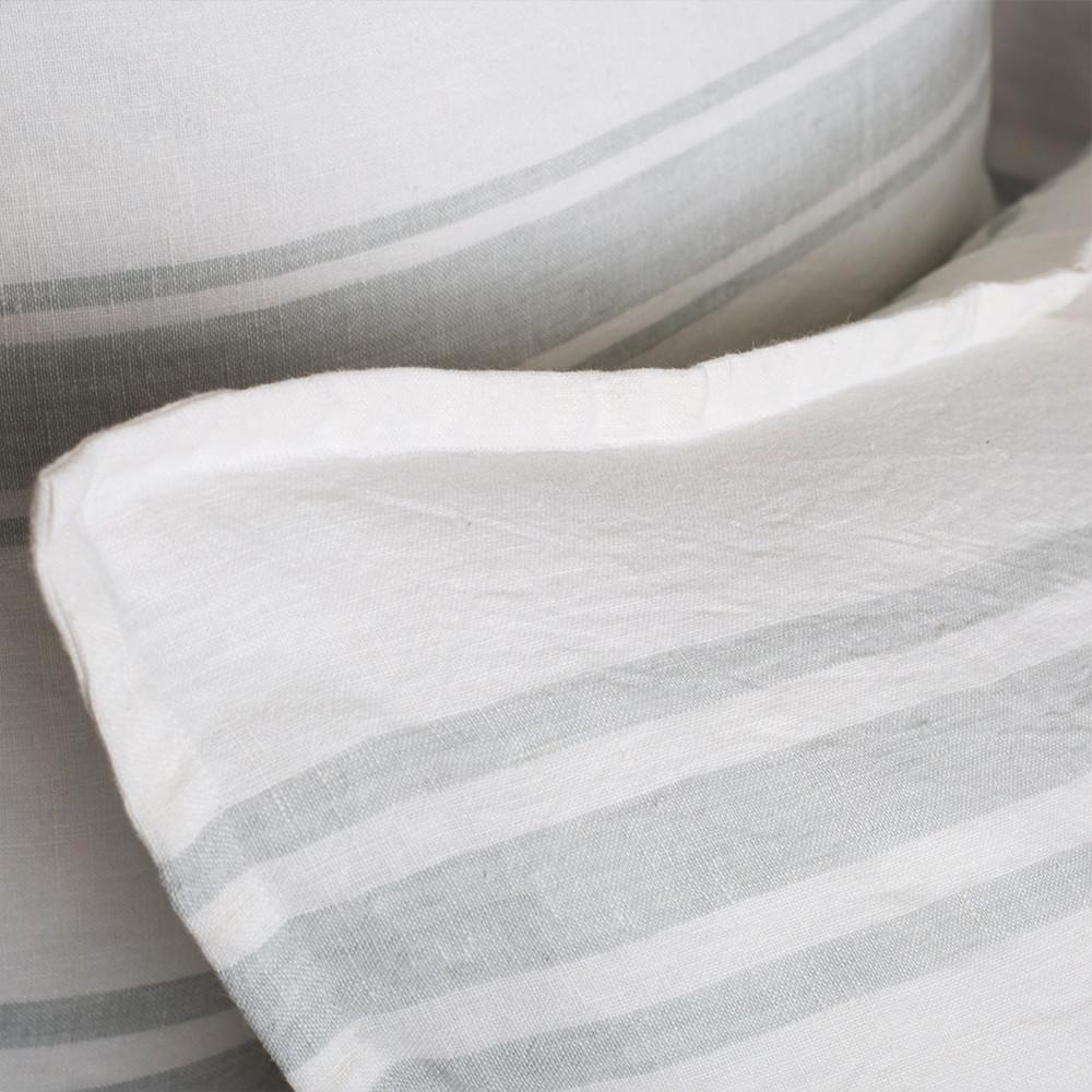 Pom Pom at Home Jackson White & Ocean Striped Linen Duvet Cover and Pillow Shams ~ Available in Queen and King Sizes - Image 2