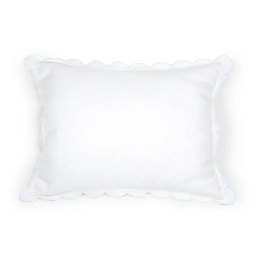 Pom Pom at Home Kelly White Linen Scalloped Duvet Cover & Pillow Shams ~ Available in Queen and King Sizes - Image 2