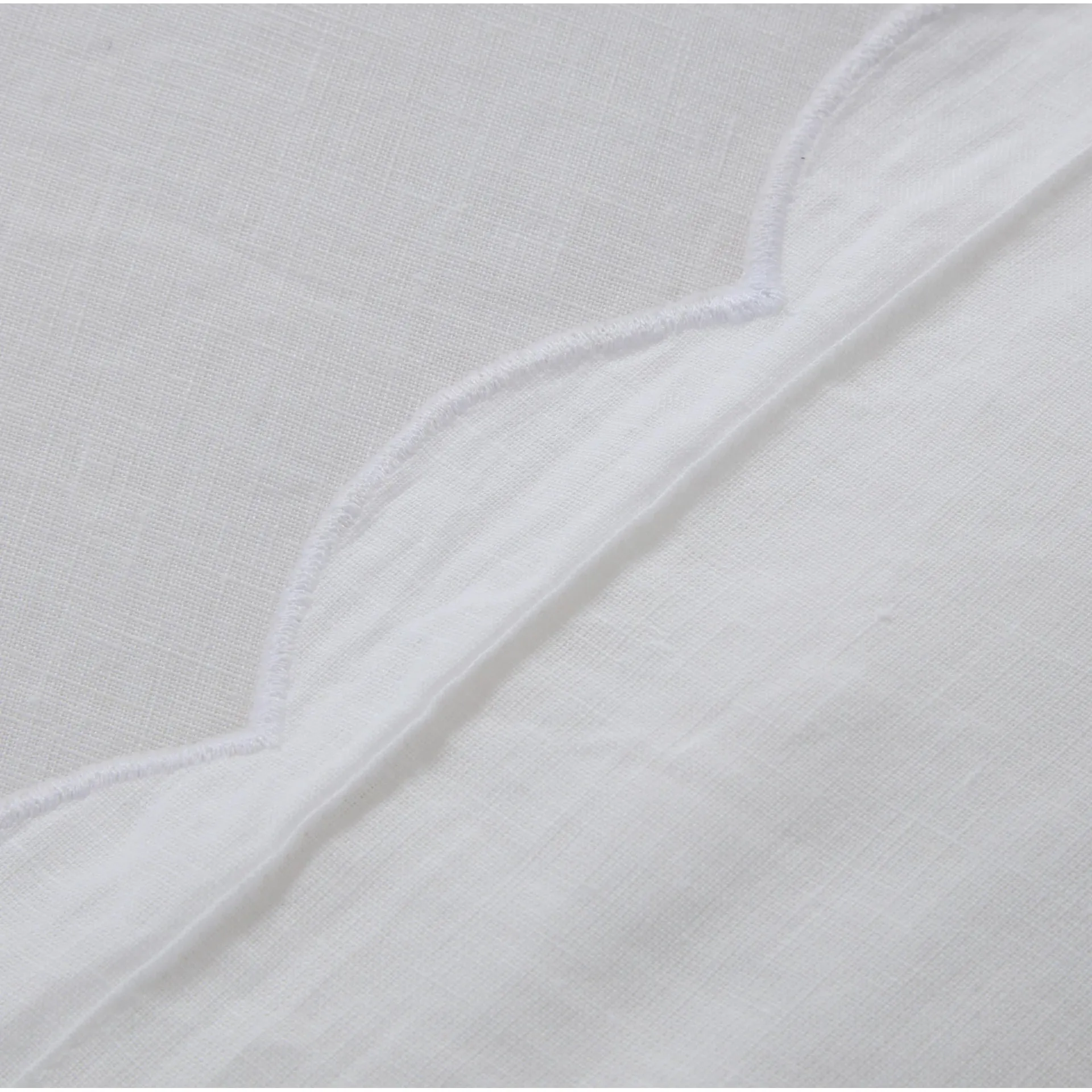 Pom Pom at Home Kelly White Linen Scalloped Duvet Cover & Pillow Shams ~ Available in Queen and King Sizes - Image 3