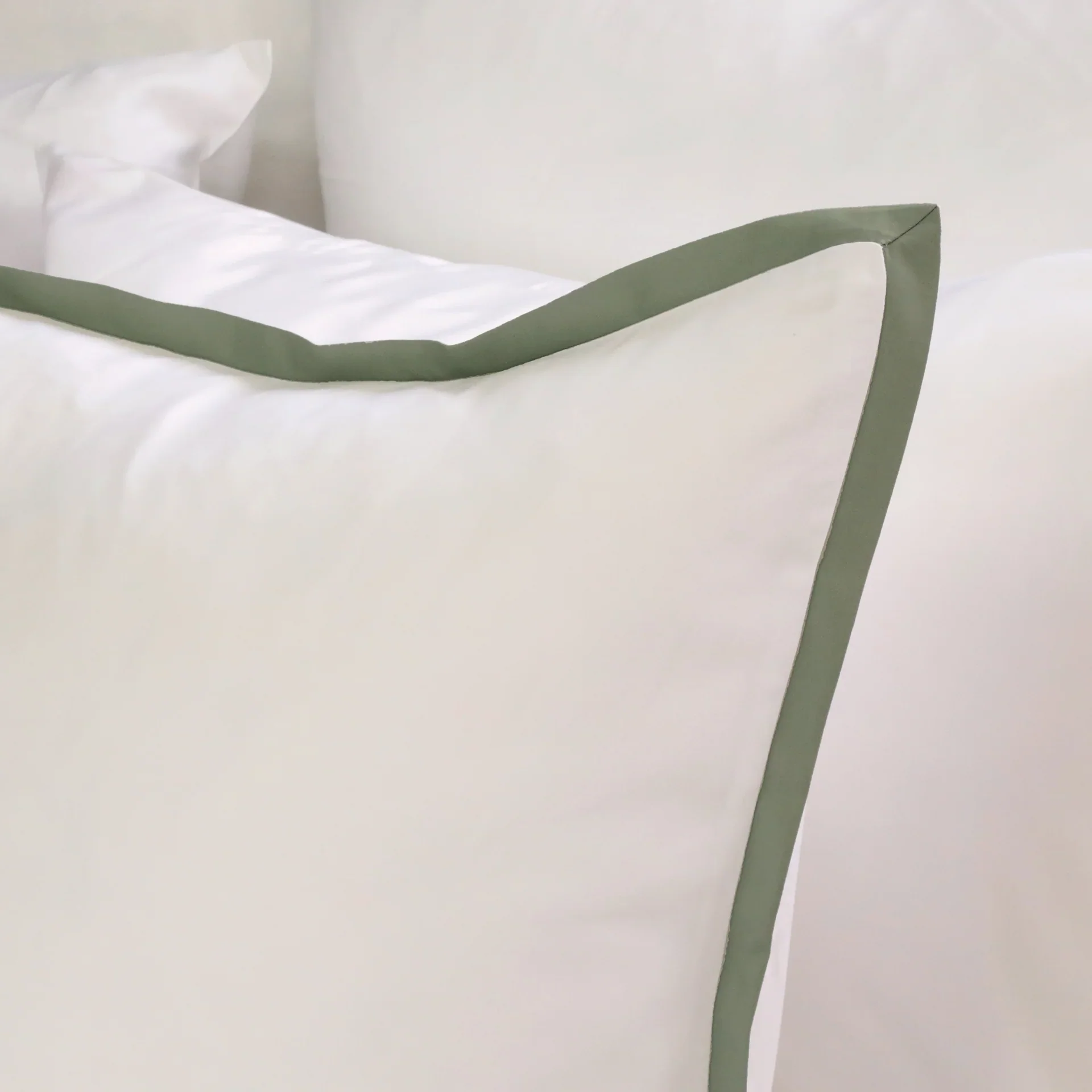 Pom Pom at Home Langston Bamboo Sateen Duvet Cover Set ~ Moss Flange ~ Available in Twin, Queen and King Sizes - Image 2