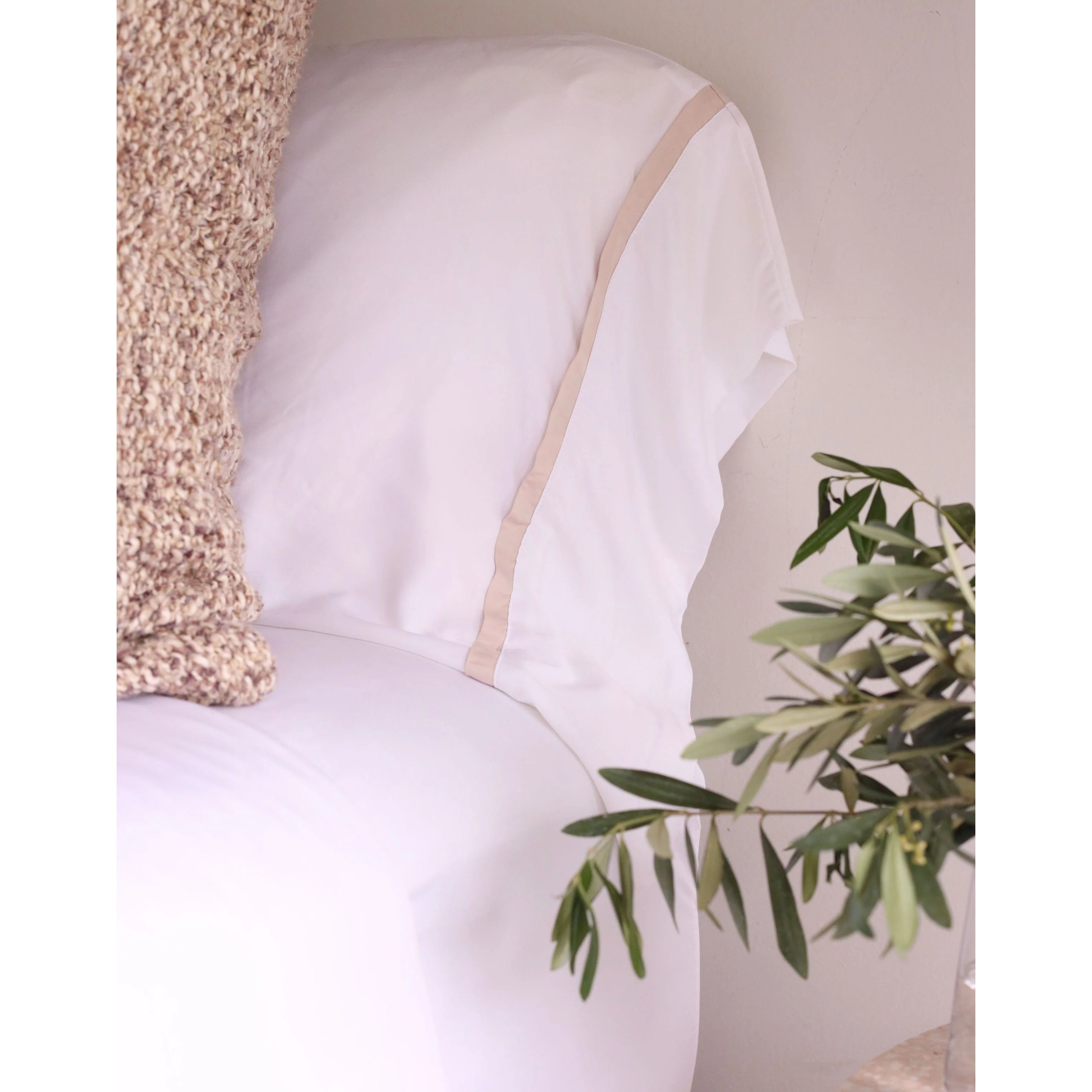 Pom Pom at Home Langston Bamboo Sateen Sheet Set ~ Sand Flange ~ Available in Twin, Queen and King Sizes - Image 4