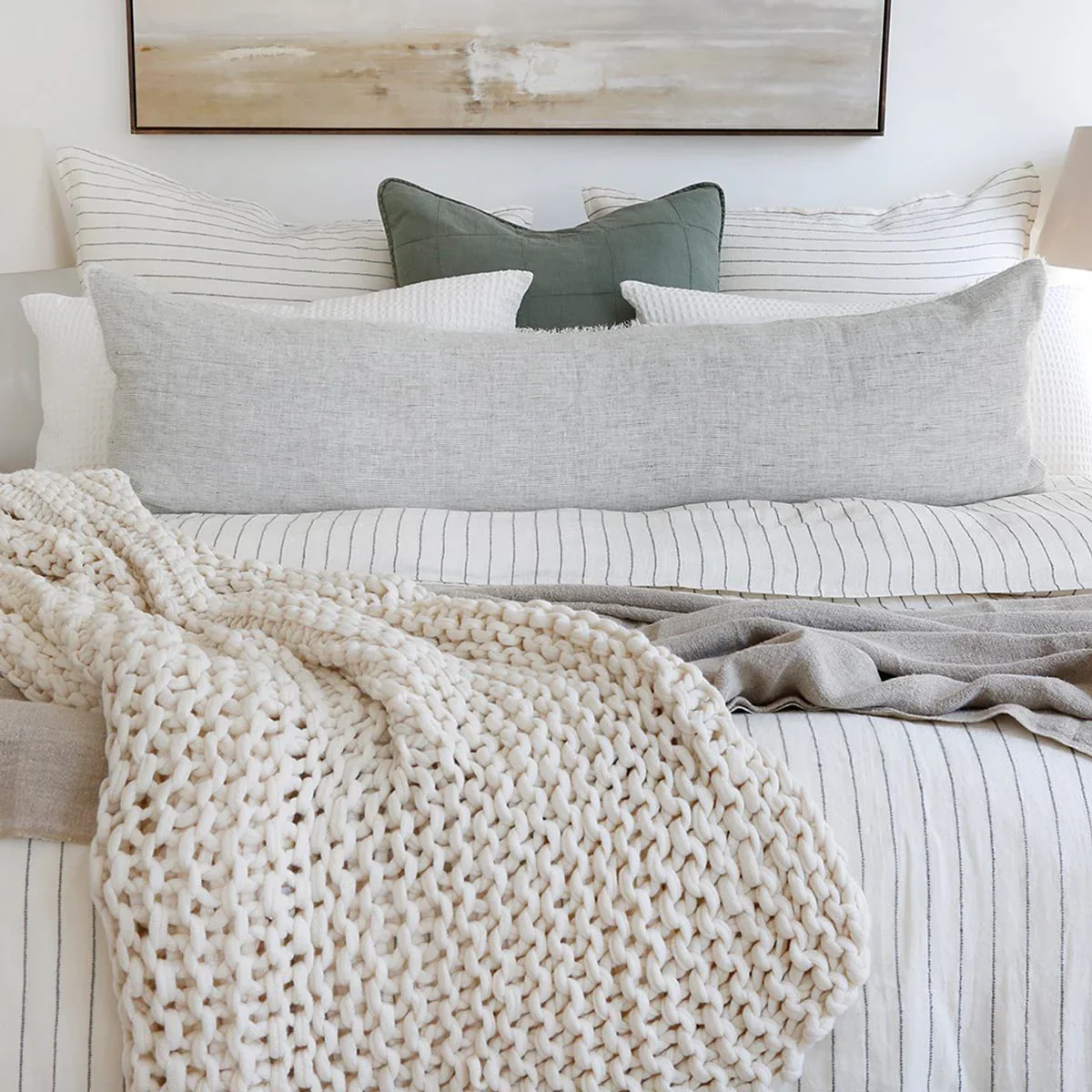 Pom Pom at Home Logan Linen Body Pillow with Insert ~ 18 x 60 ~ Available in 4 Colors - Image 7