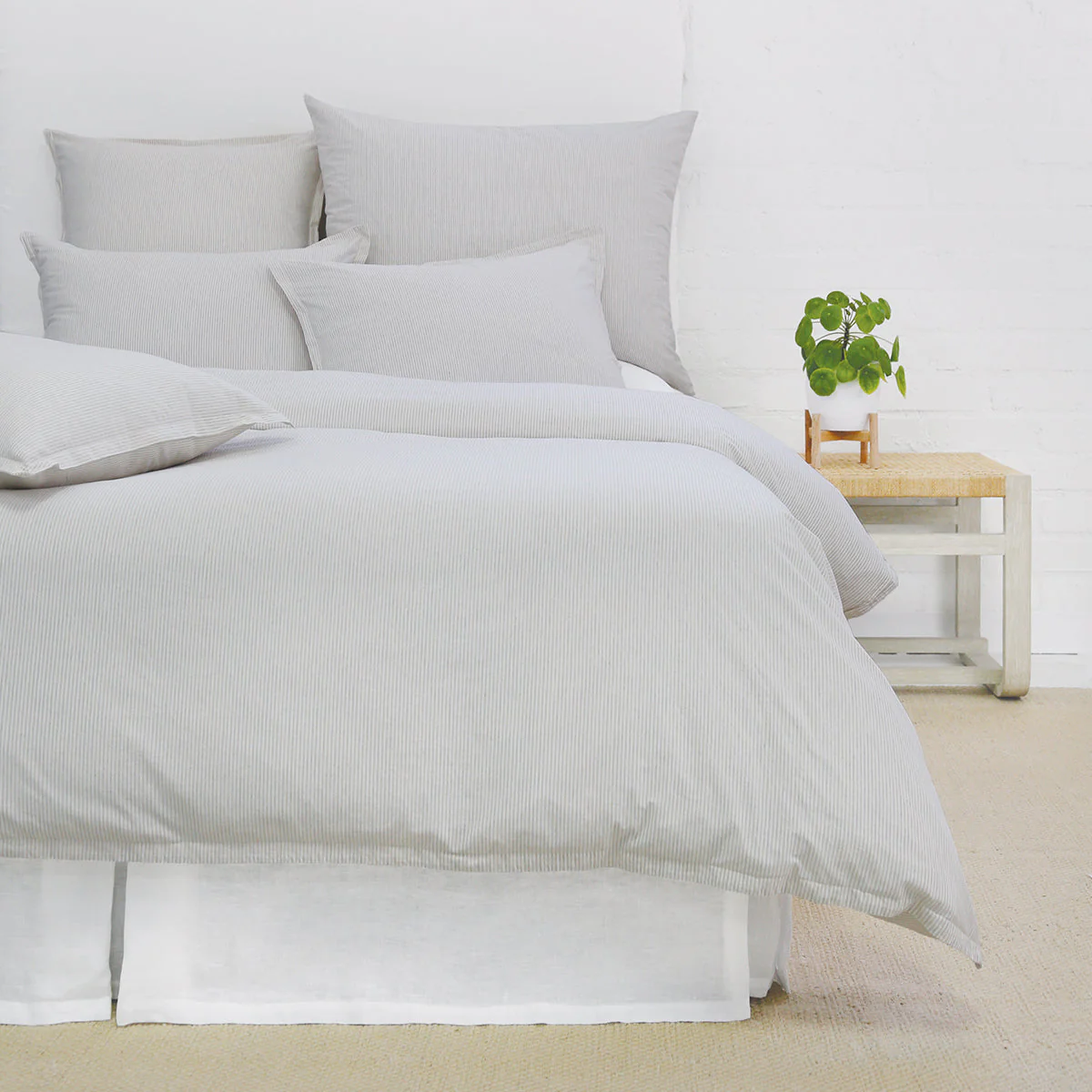 Pom Pom at Home Luke Light Blue Striped Duvet Cover and Pillow Shams ~ Available in Twin, Queen and King Sizes