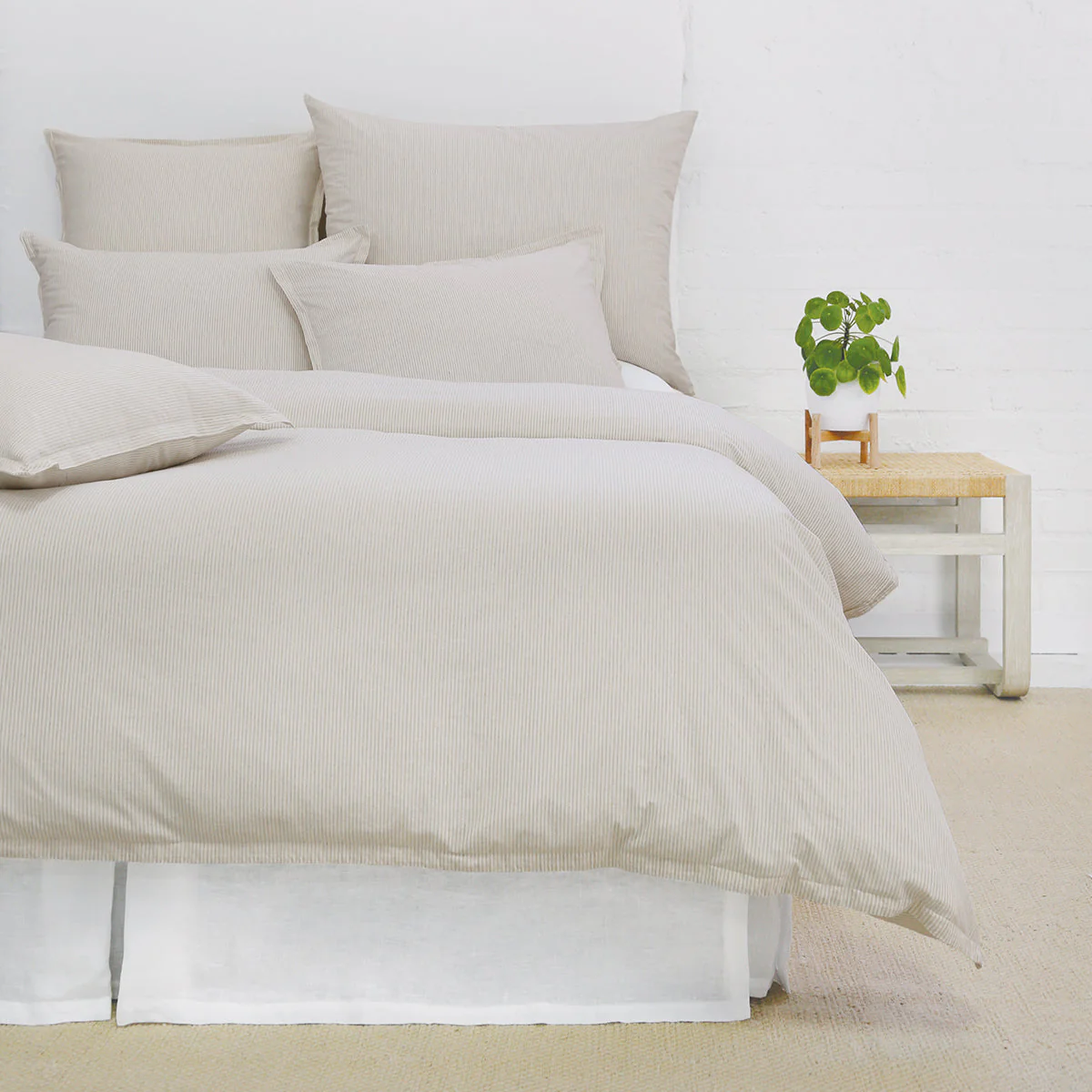 Pom Pom at Home Luke Natural Striped Duvet Cover and Pillow Shams ~ Available in Twin, Queen and King Sizes - Image 12