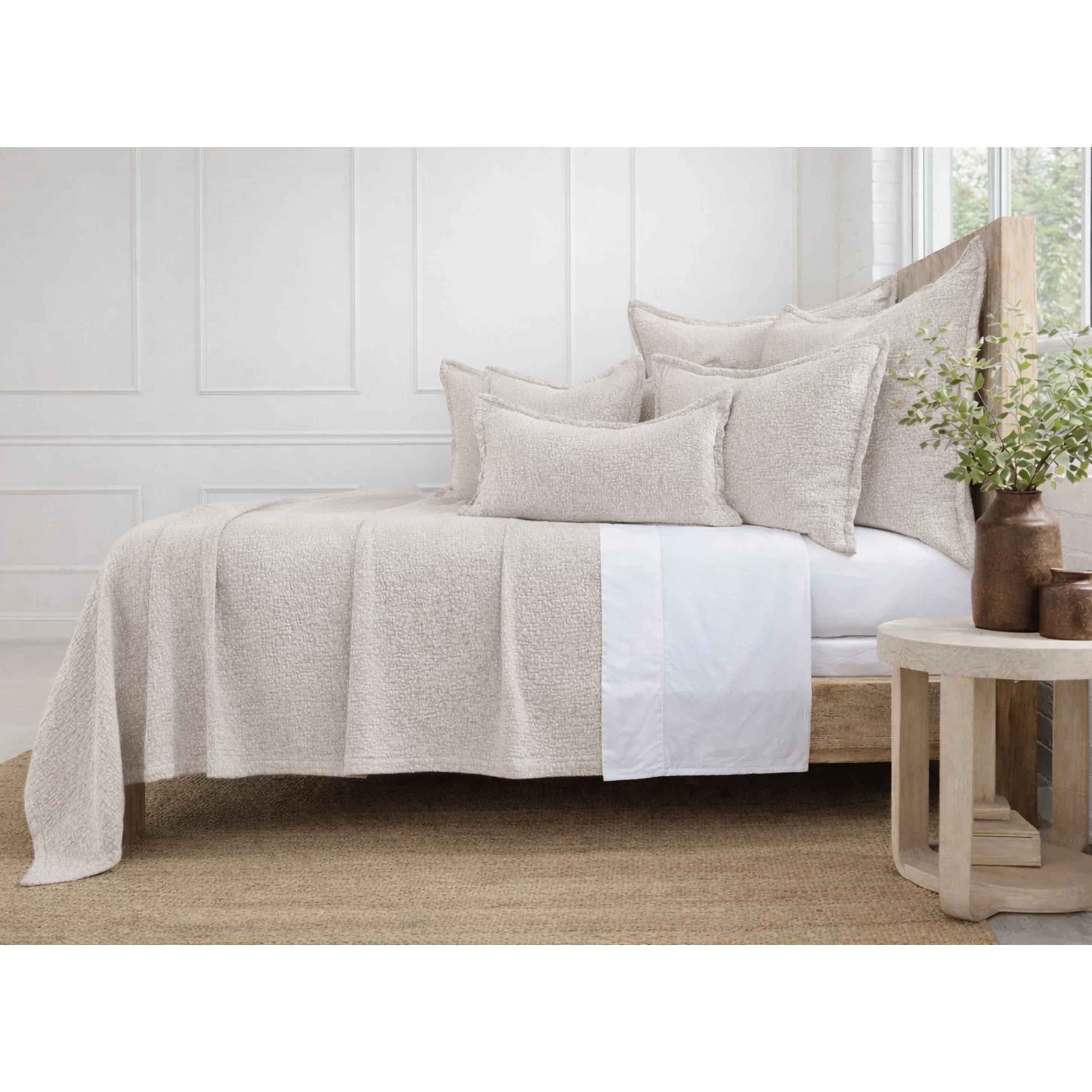 Pom Pom at Home Malibu Matelasse 20 x 20 Pillow with Insert ~ Oatmeal - Image 3