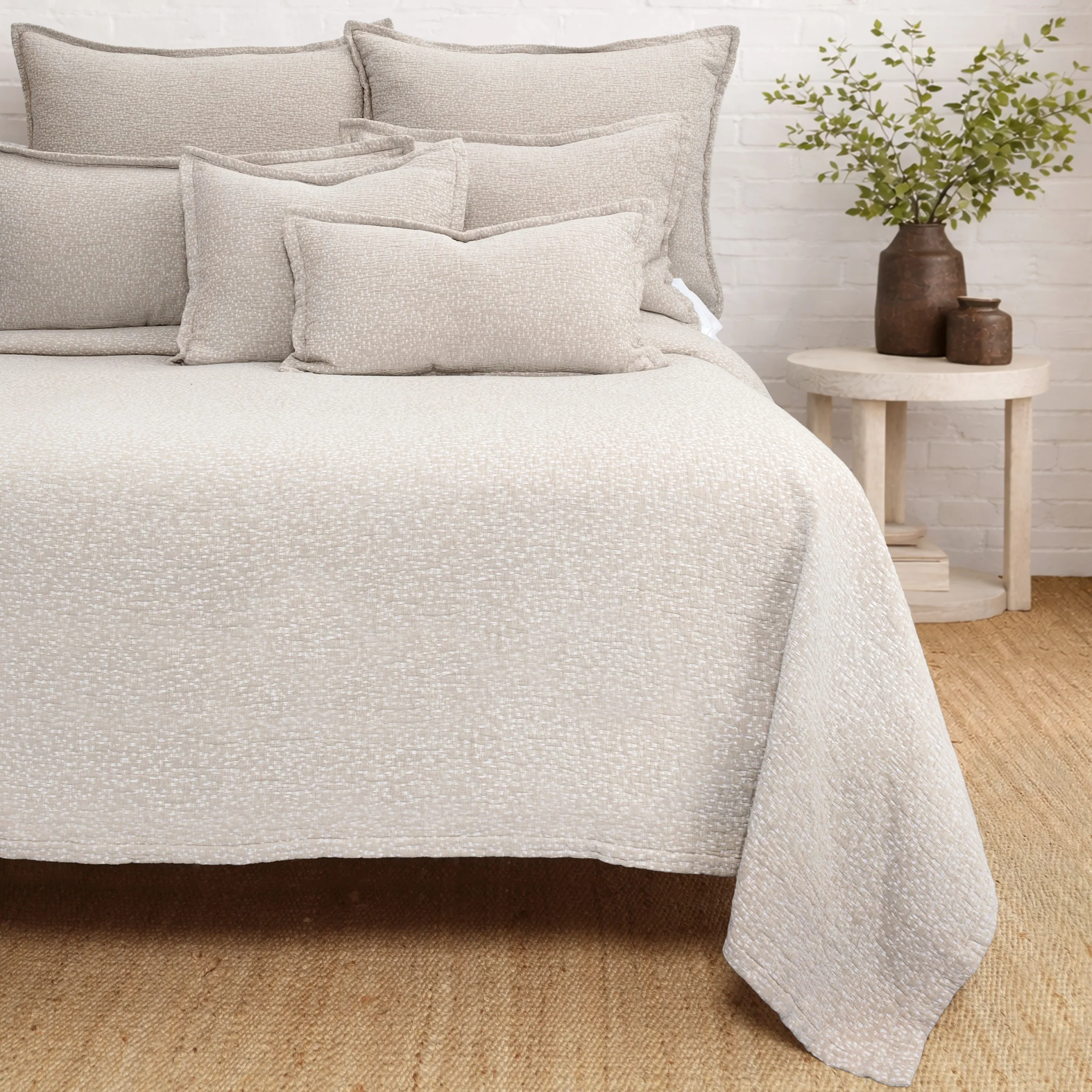 Pom Pom at Home Malibu Oatmeal Matelasse Blanket ~ Available in Twin/Twin XL, Queen and King Sizes
