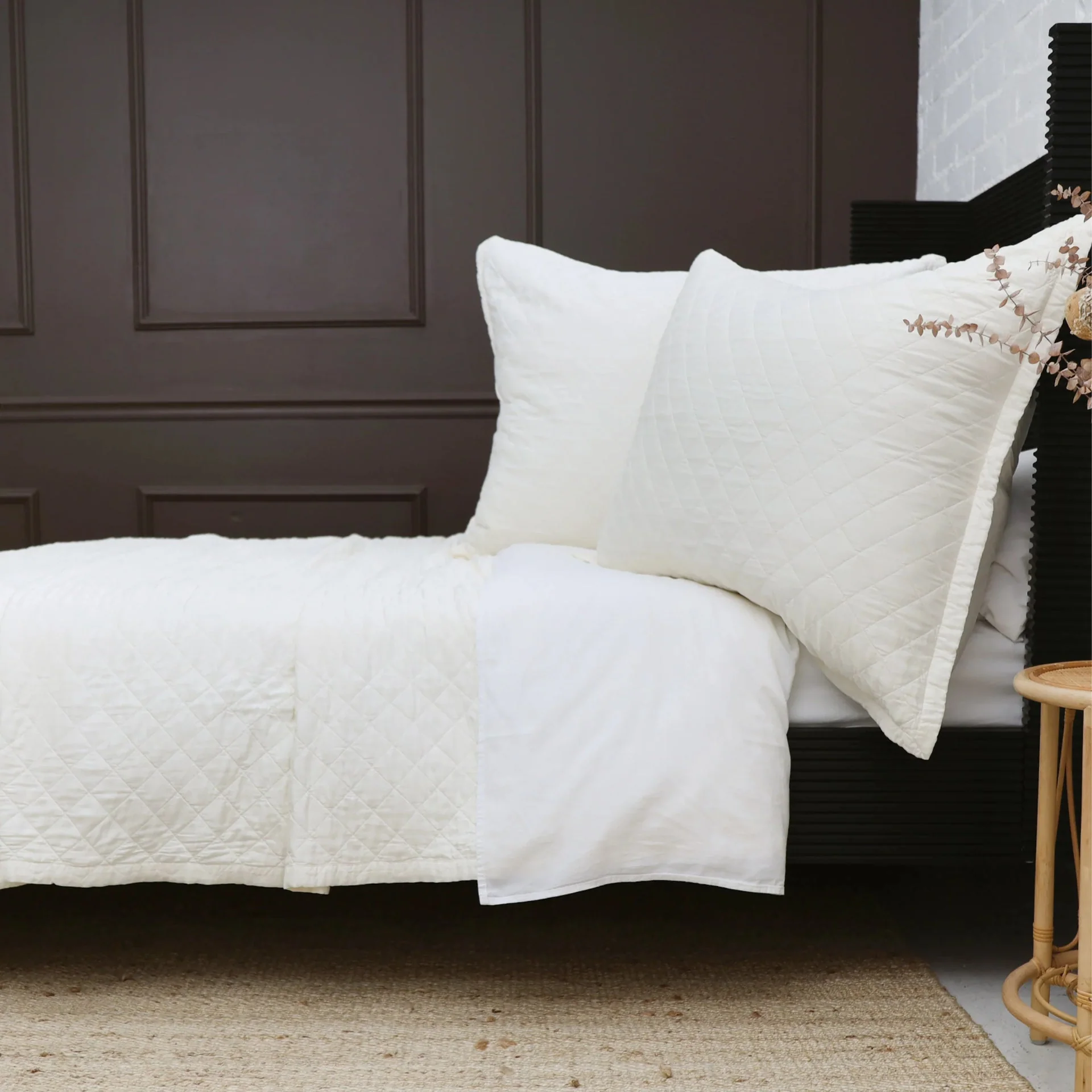 Pom Pom at Home Monaco Ivory Bamboo Sateen Big Pillow with Insert ~ 28 x 36