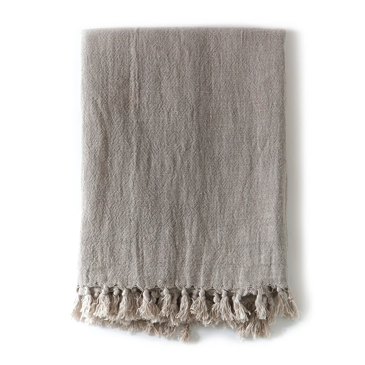 Pom Pom at Home Montauk Natural Linen Throw Blanket ~ 50” x 70”
