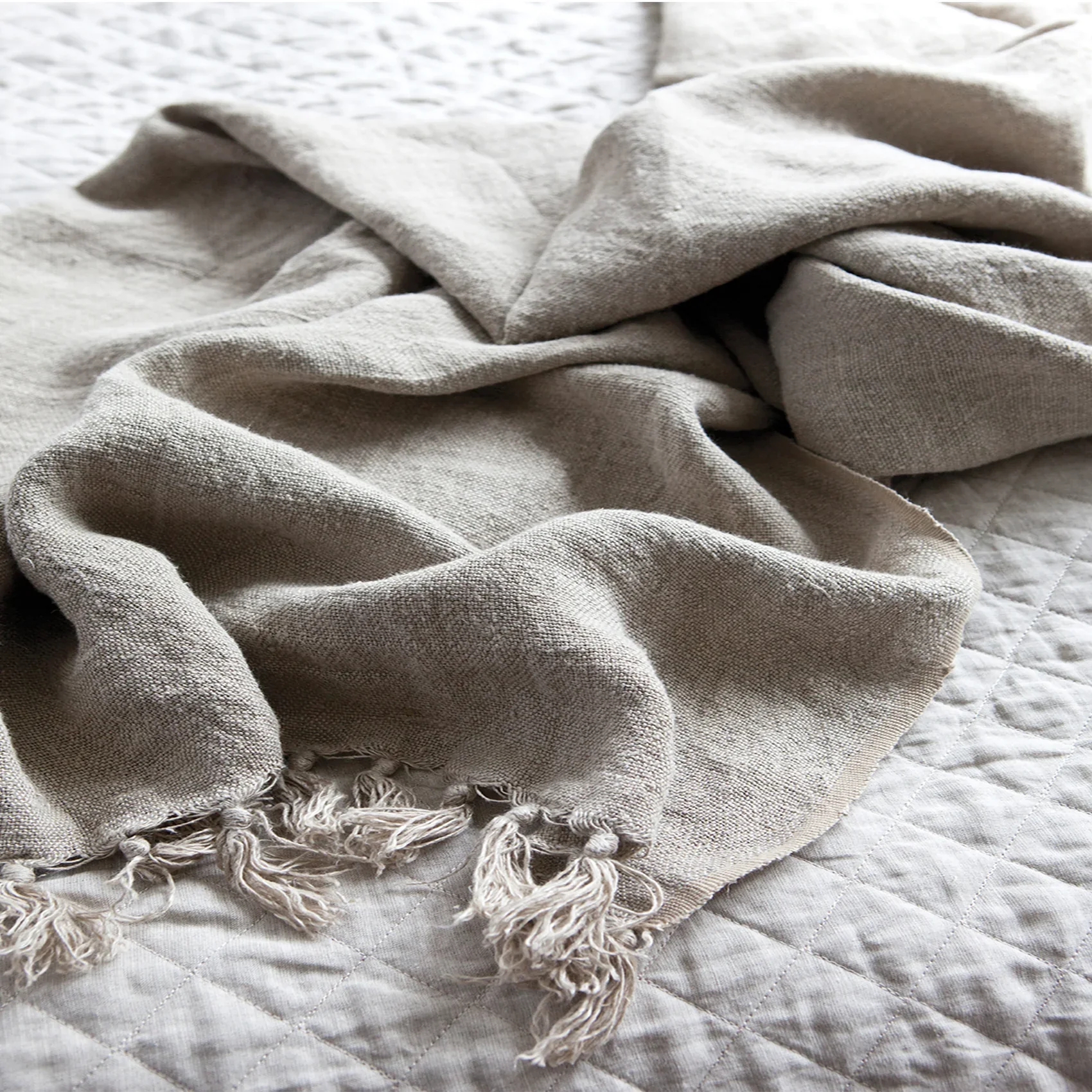Pom Pom at Home Montauk Natural Linen Throw Blanket ~ 50” x 70” - Image 2