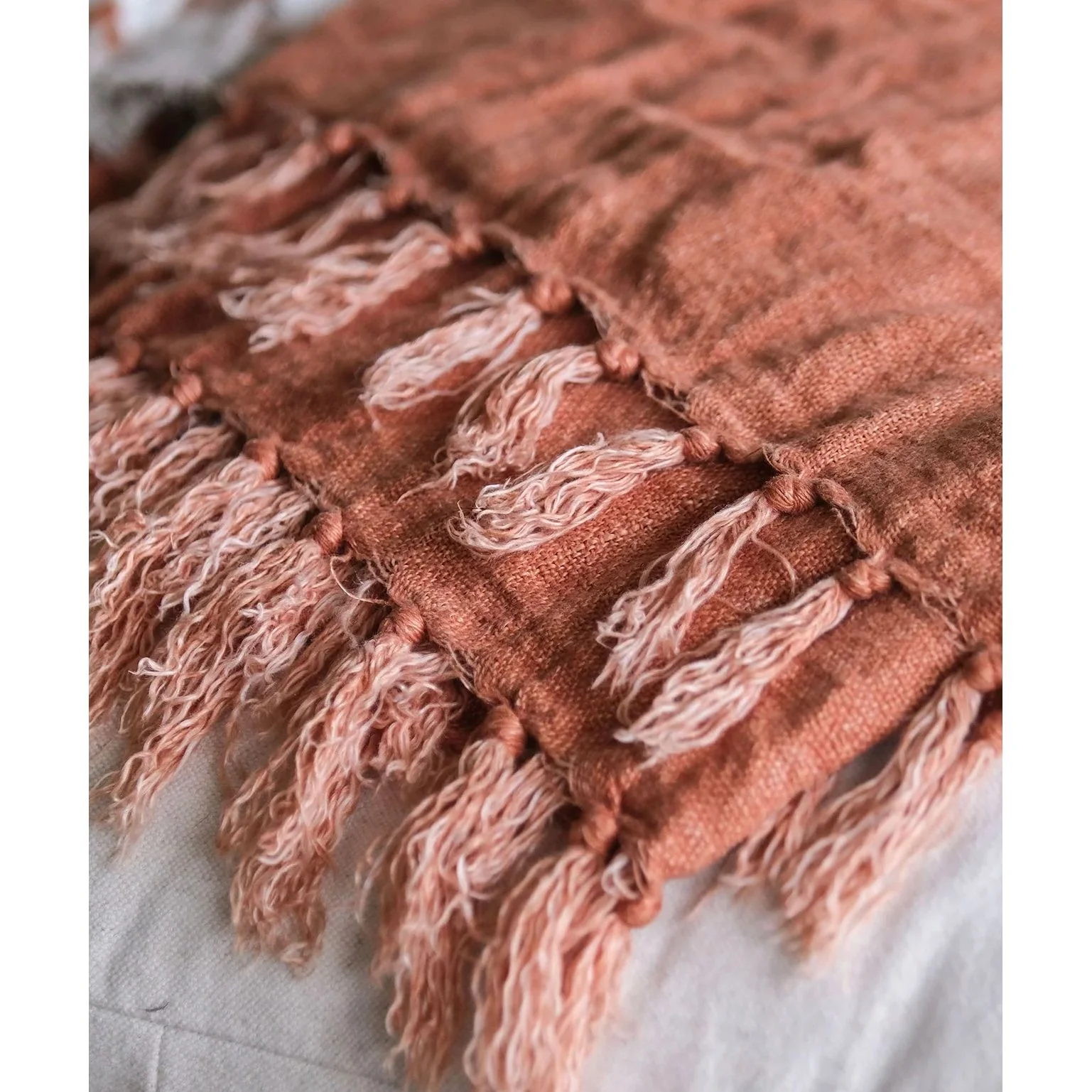 Pom Pom at Home Montauk Terracotta Linen Throw Blanket ~ 50” x 70” - Image 3